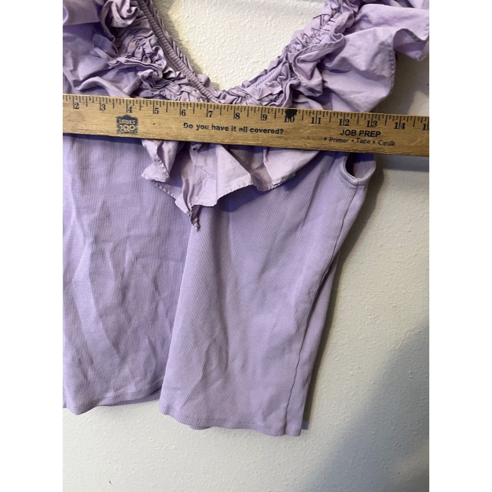 Express Express Purple Sleeveless Ruffled Relaxed Tank Top Blouse Large V-Neck Periwinkle Purple Express Tank Womens L Sleeveless Camisole Polyester Size L / US 10 / IT 46 - 5 Thumbnail