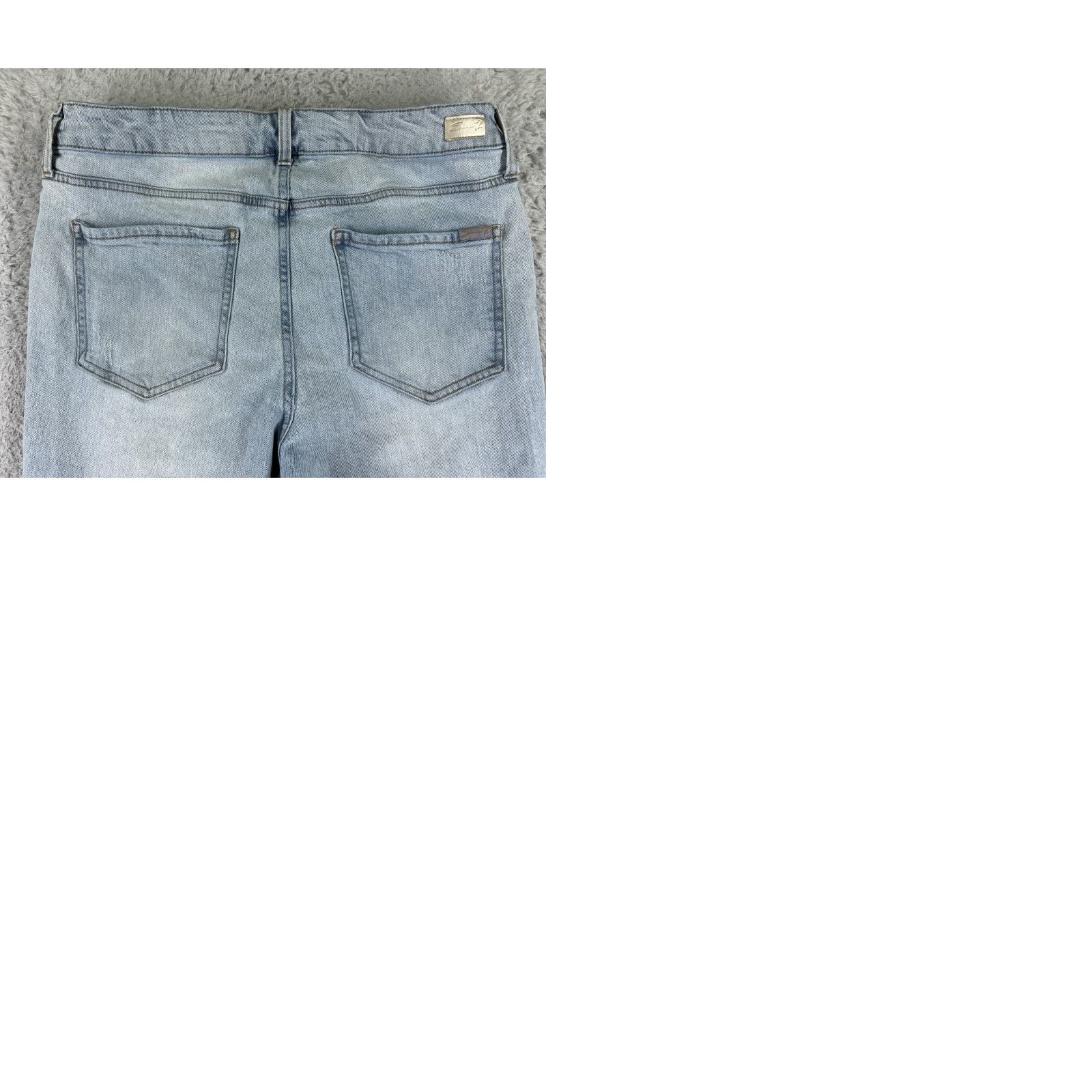 Vintage VINTAGE Seven7 Jeans Women 14 Blue Denim Distressed Light Weekend Slim Fit 32x28 Jeans Size 36" / US 14 / IT 50 - 10 Thumbnail