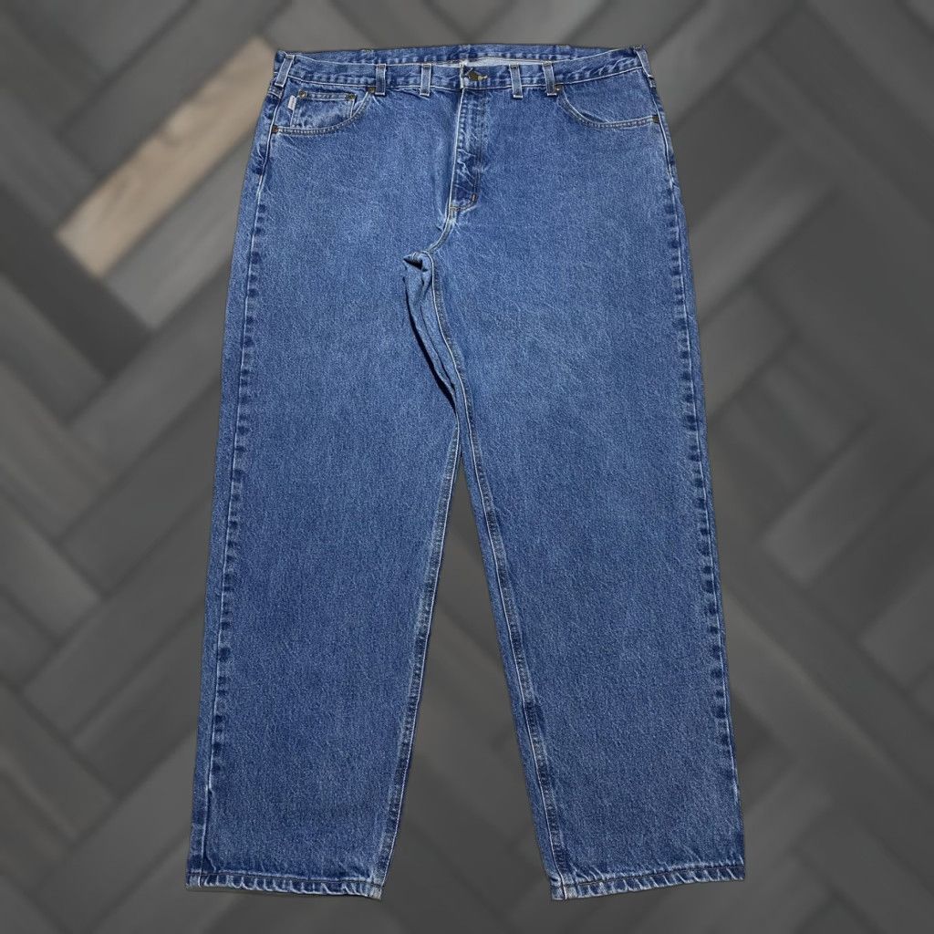 Carhartt VINTAGE Carhartt Jeans Mens 46x32 Blue Relaxed Fit Straight Leg Denim Workwear B17-DST Size US 30 / EU 46 - 1 Thumbnail