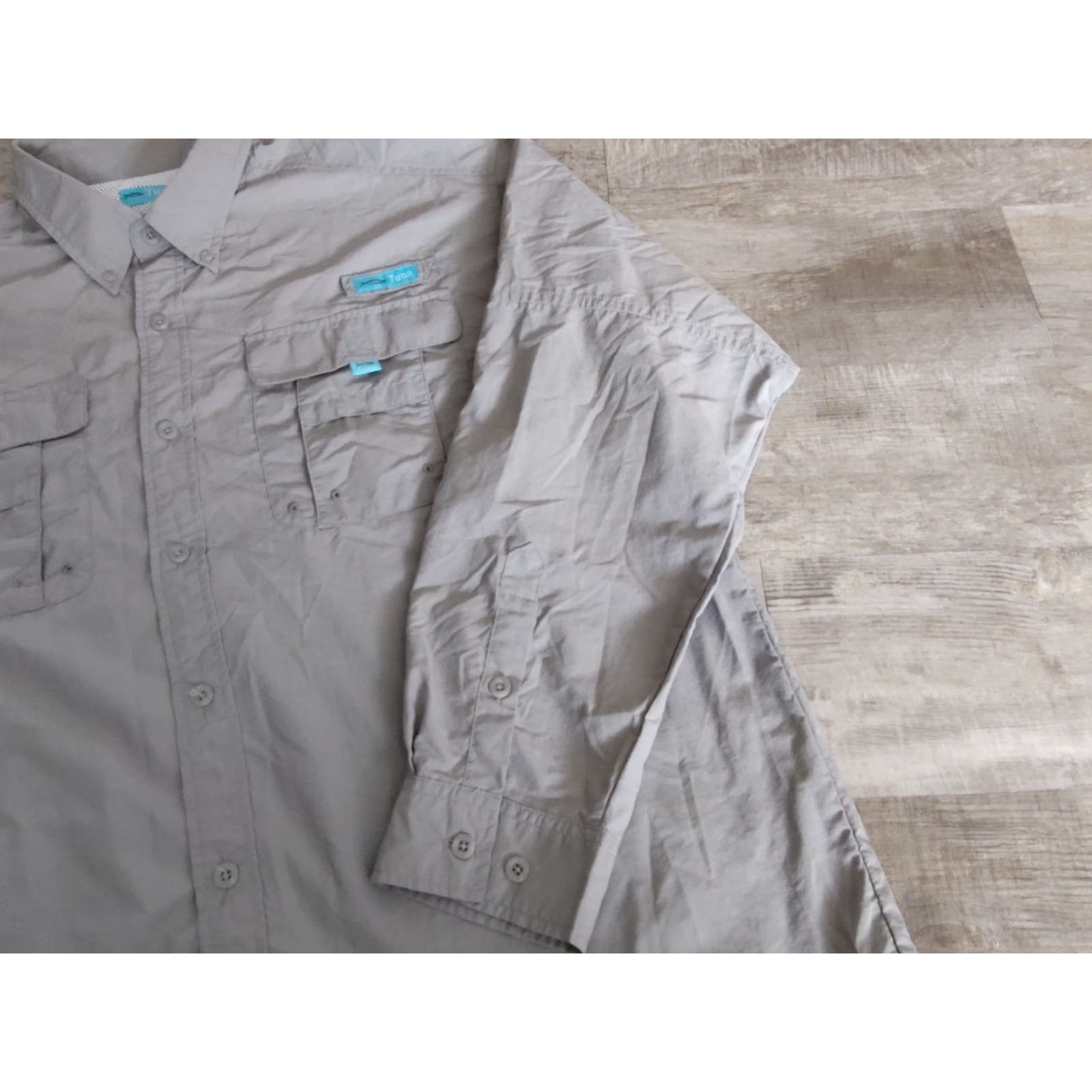 Vintage Tuna Fishing Shirt Mens XL Gray Vented Short Sleeve Outdoor Sports Hiking Camp Size US XL / EU 56 / 4 - 2 Thumbnail