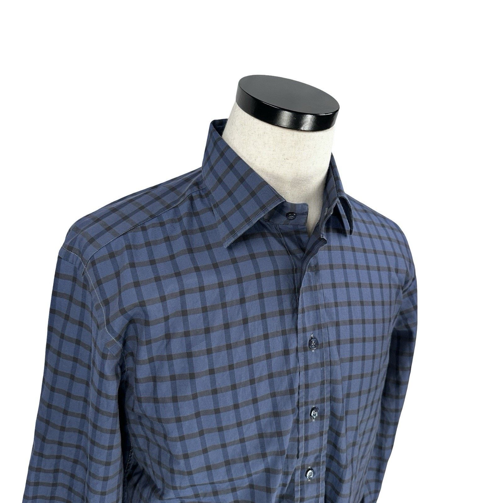 Etro Etro Shirt Men 42 Blue Checkered Cotton Long Sleeve Classic Size US L / EU 52-54 / 3 - 2 Thumbnail