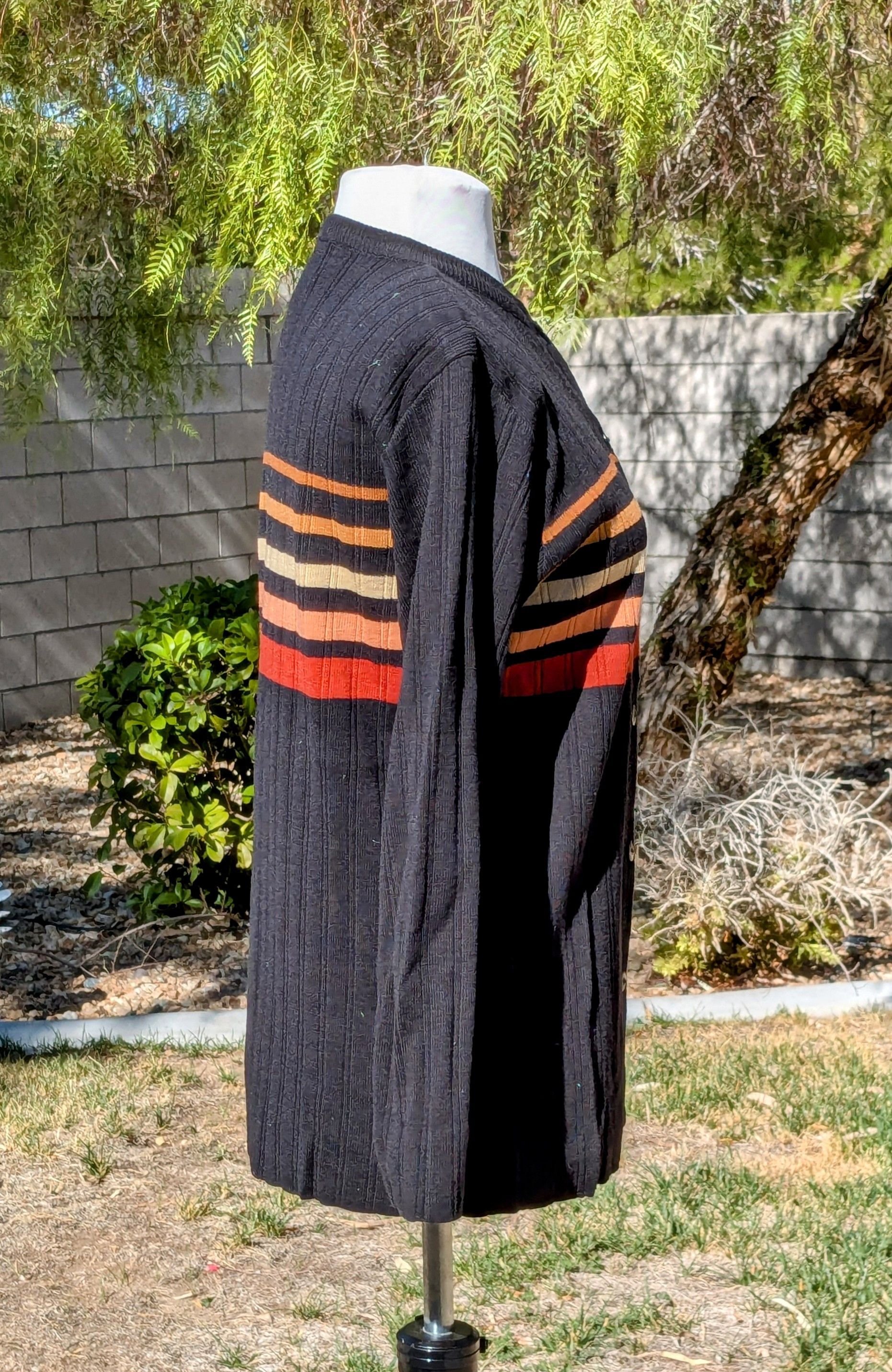 Other VTG Adolfo Striped Lamb's Wool/Acrylic Cardigan Sweater Size S / US 4 / IT 40 - 2 Thumbnail
