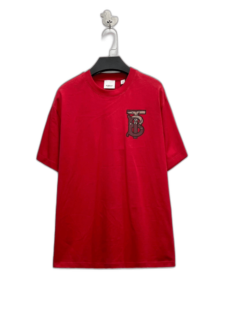 Burberry Burberry Red TB Cartoon Logo Short Sleeve T-Shirt-yf Size US M / EU 48-50 / 2 - 1 Thumbnail