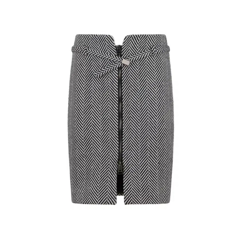 Tom Ford o1loc1c0125 GC5703 Wool Midi Skirt in Grey Size 26" / US 2 / IT 38 - 1 Thumbnail