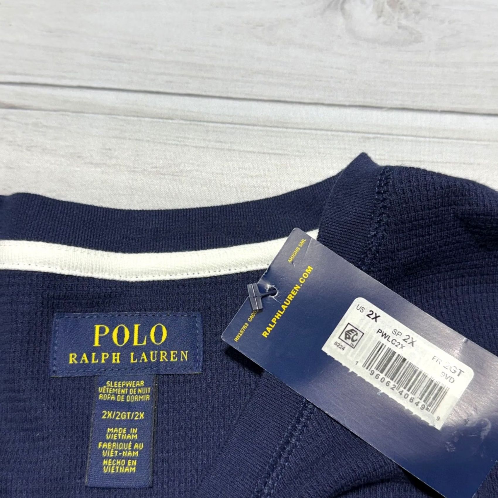 Polo Ralph Lauren Polo Ralph Lauren Shirt Men 2XL Blue Sleepwear Thermal Knit Long Sleeve Crew Neck Pajama Top Size US XXL / EU 58 / 5 - 5 Thumbnail