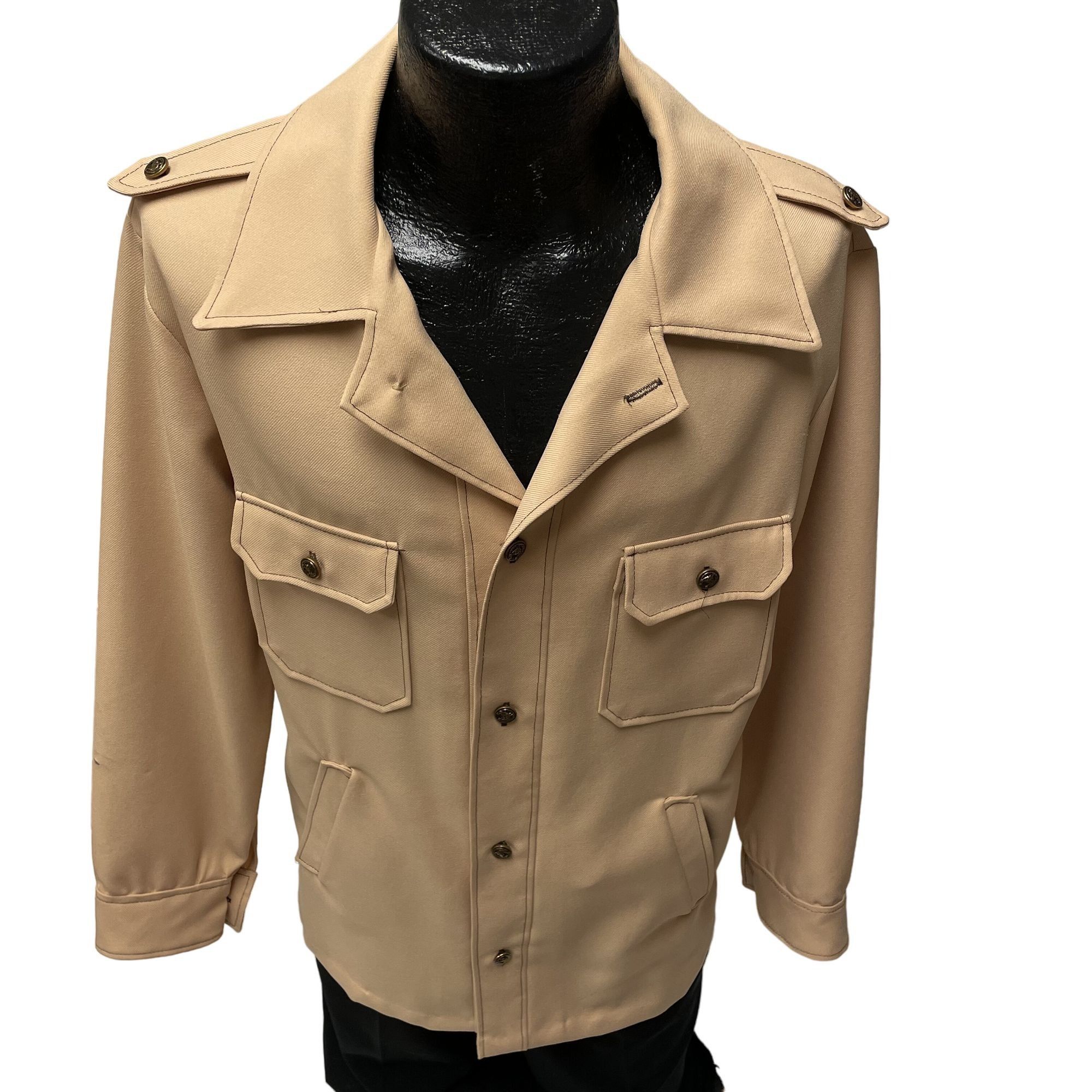 Other Vtg Beige Tan MoD Textured SAFARI Cowboy DISCO LEISURE Shirt Size US XL / EU 56 / 4 - 1 Thumbnail