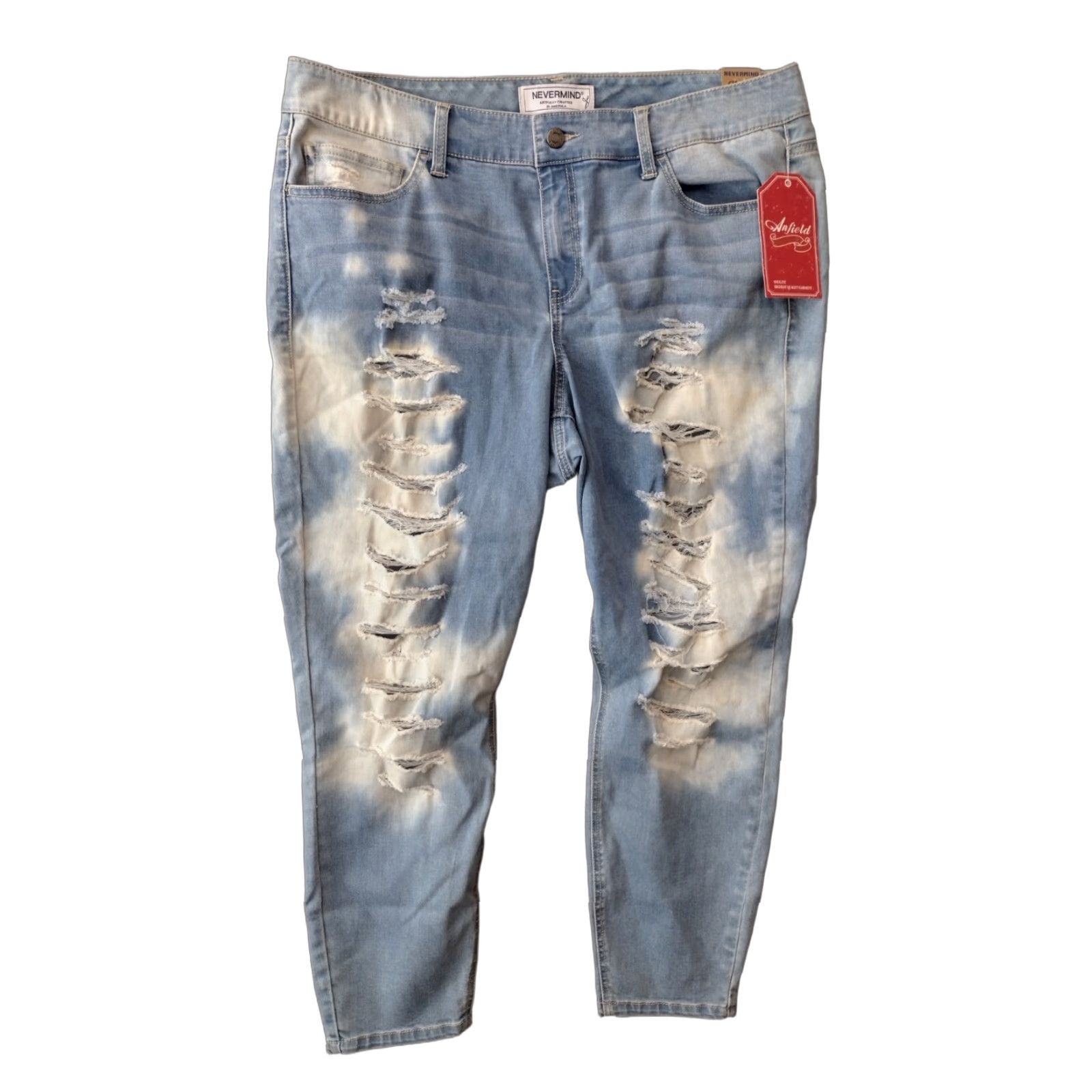 Penfield VINTAGE Anfield Jeans Blue 38X38 Distressed Skinny Tapered 5-Pocket Denim Stretch Women's Bohemian Flower 90s? Size 26" / US 2 / IT 38 - 1 Thumbnail