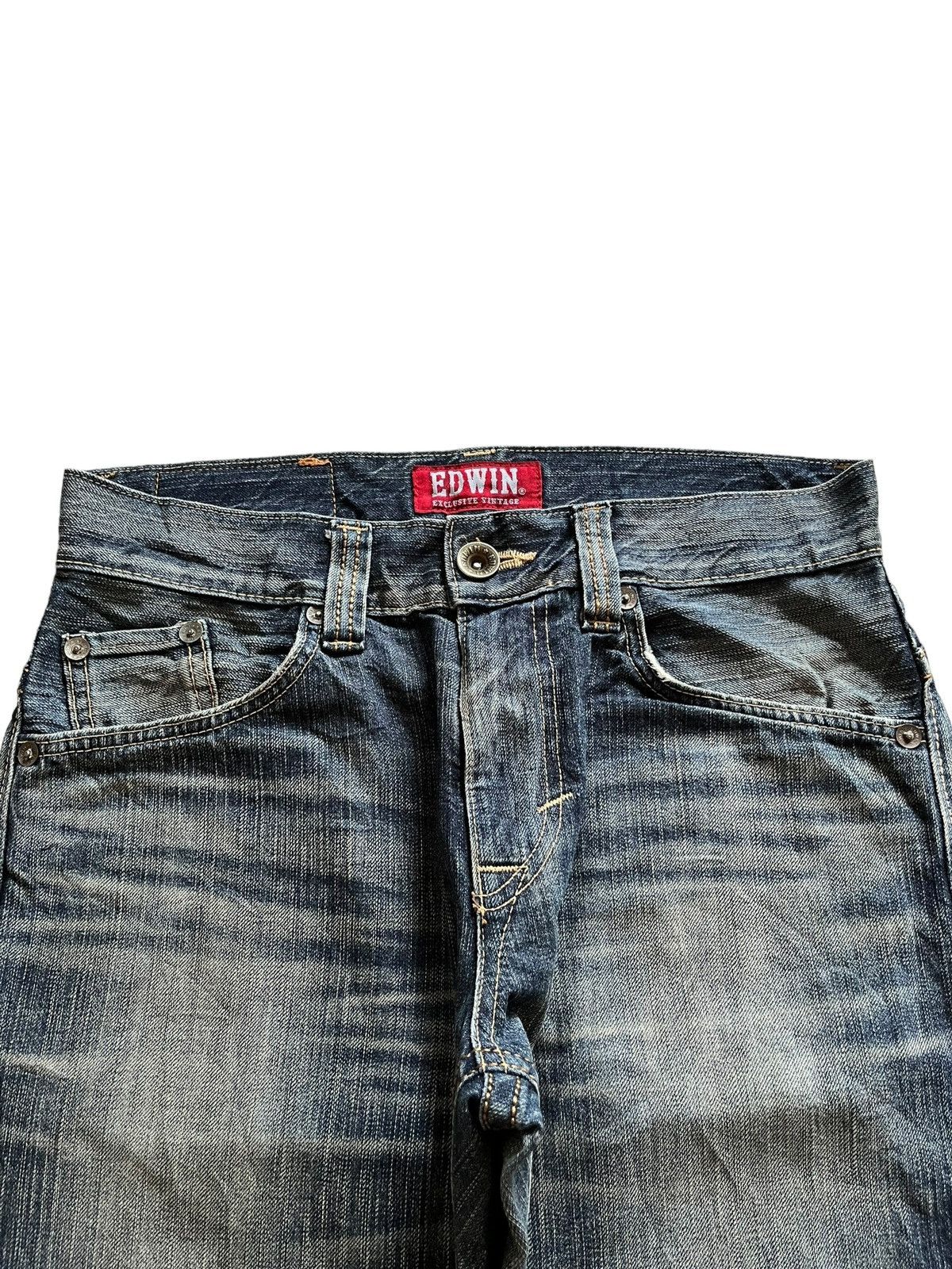 Edwin × Japanese Brand Vintage Japanese Edwin Rusty Mud Wash Ripped Loose Jeans Size US 32 / EU 48 - 4 Thumbnail