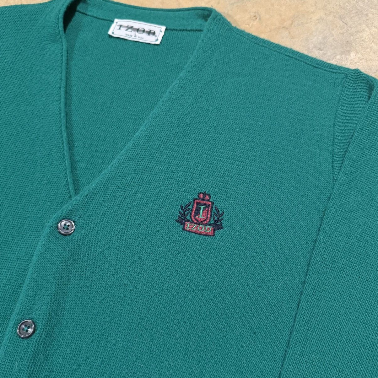 Izod 1980s Izod Lacoste Crest Embroidered Knit Cardigan Sweater Size US L / EU 52-54 / 3 - 3 Thumbnail