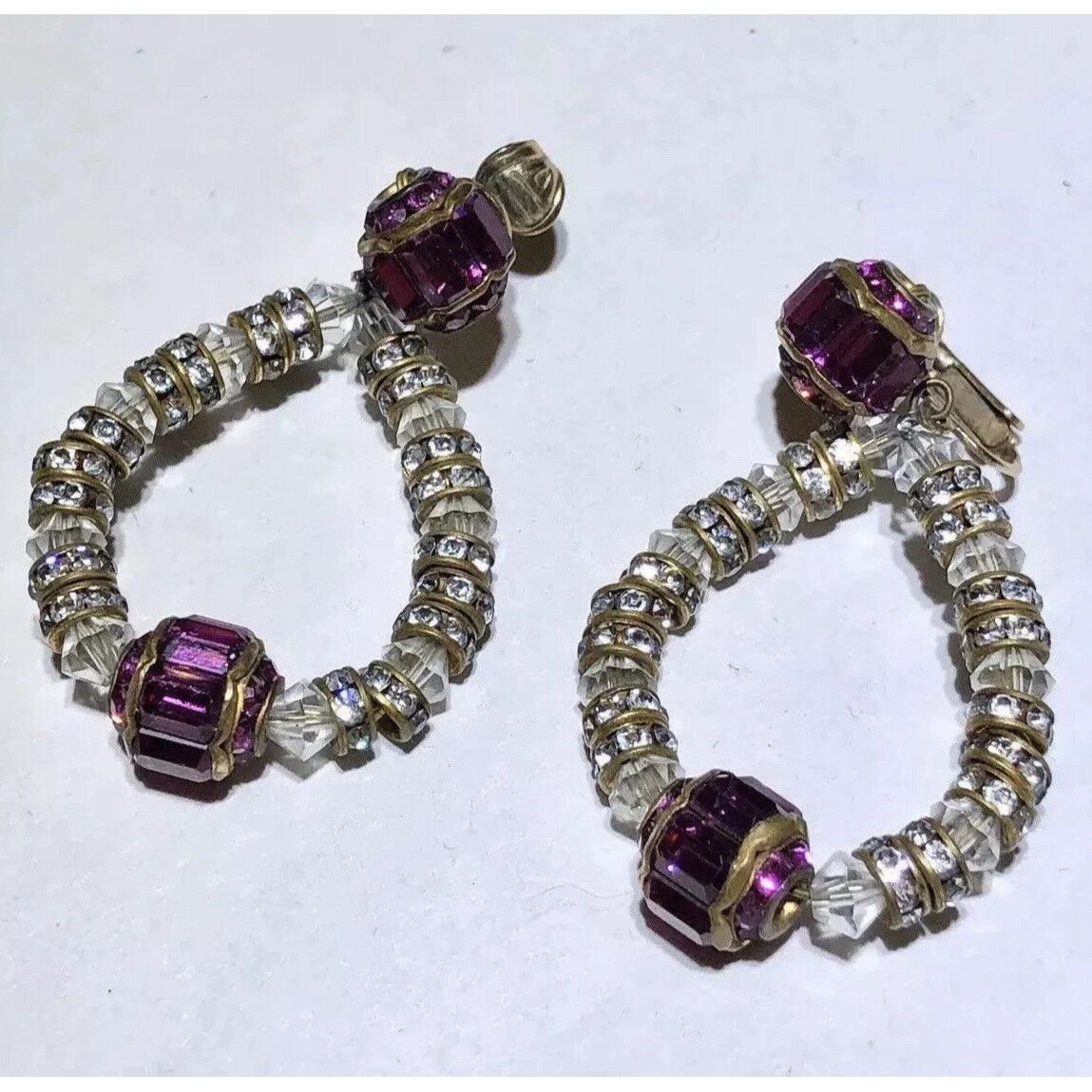 Vogue Vogue Jewelry rhinestone beaded wire wrapped vintage earring Size ONE SIZE - 3 Thumbnail