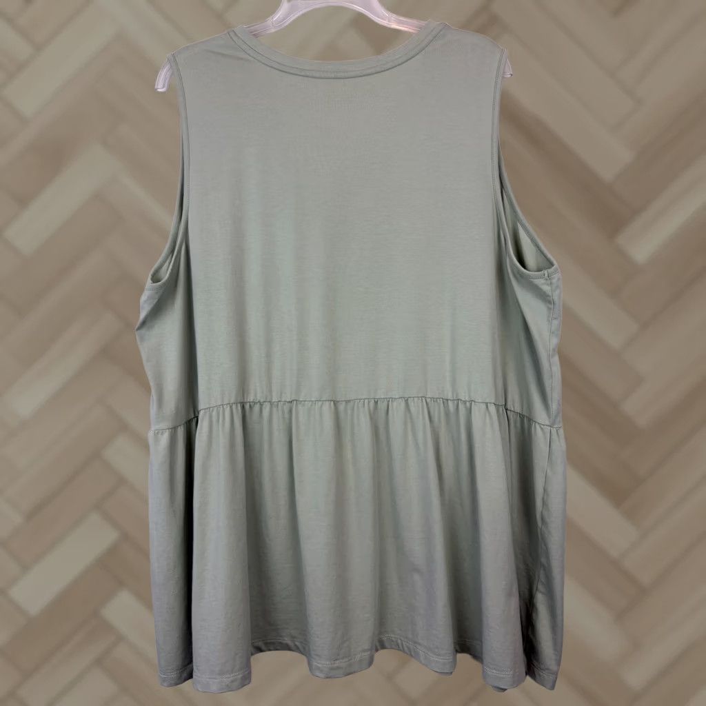 Denim & Co. Denim & Co. Tank Top Shirt Womens 2X Green Sleeveless Casual Summer Vintage: No Size XXL / US 16-18 / IT 52-54 - 1 Thumbnail