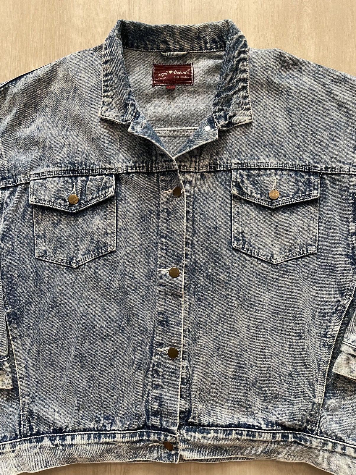 Vintage VTG 80s Sergio Valente Acid Washed Denim Trucker Sz 42 XL Size US XL / EU 56 / 4 - 3 Thumbnail