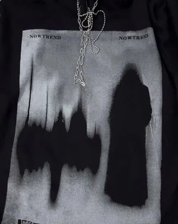 VIBE Rare fashion goth gothic shadow hoodie sweatshirt with chain Size US XL / EU 56 / 4 - 8 Thumbnail