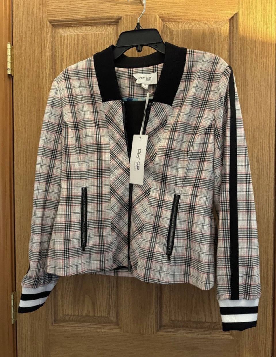 Other NWT Per Se by Carlisle Grand Prix Plaid Varsity Jacket Size XL / US 12-14 / IT 48-50 - 1 Thumbnail