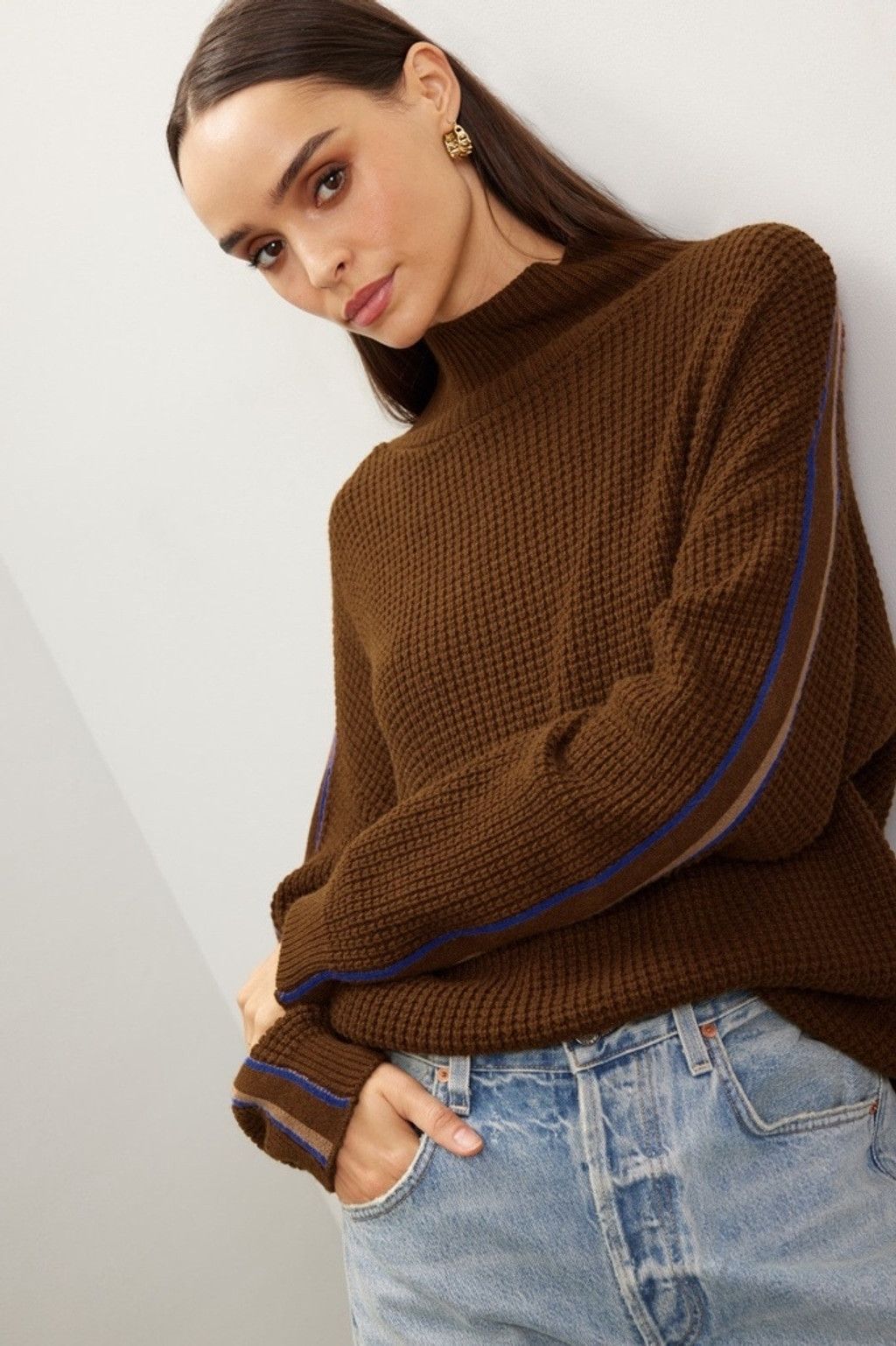 Spiritual Gangster Spiritual Gangster Brown Knit Sweater, M, Merino Blend, NWOT Size M / US 6-8 / IT 42-44 - 2 Thumbnail