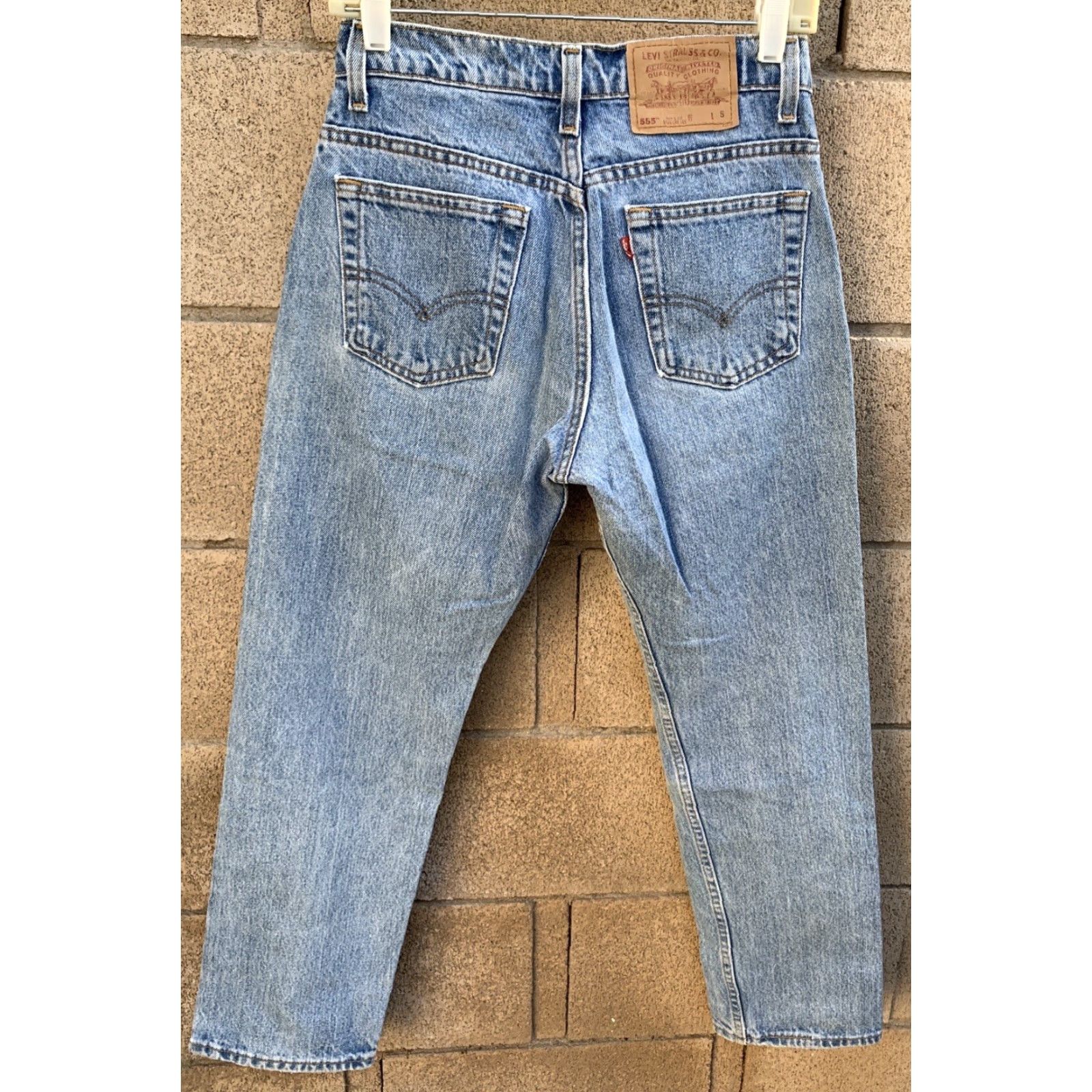 Levi's VINTAGE Levi’s Jeans 555 Straight Women 28 in 90s 1990s Size 5 Blue 100% Cotton Five-Pocket Design Denim Size 27" / US 4 / IT 40 - 6 Thumbnail