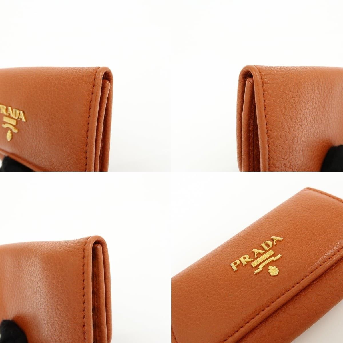 Prada Prada Vitello Grain Key Holder Orange Size ONE SIZE - 5 Thumbnail