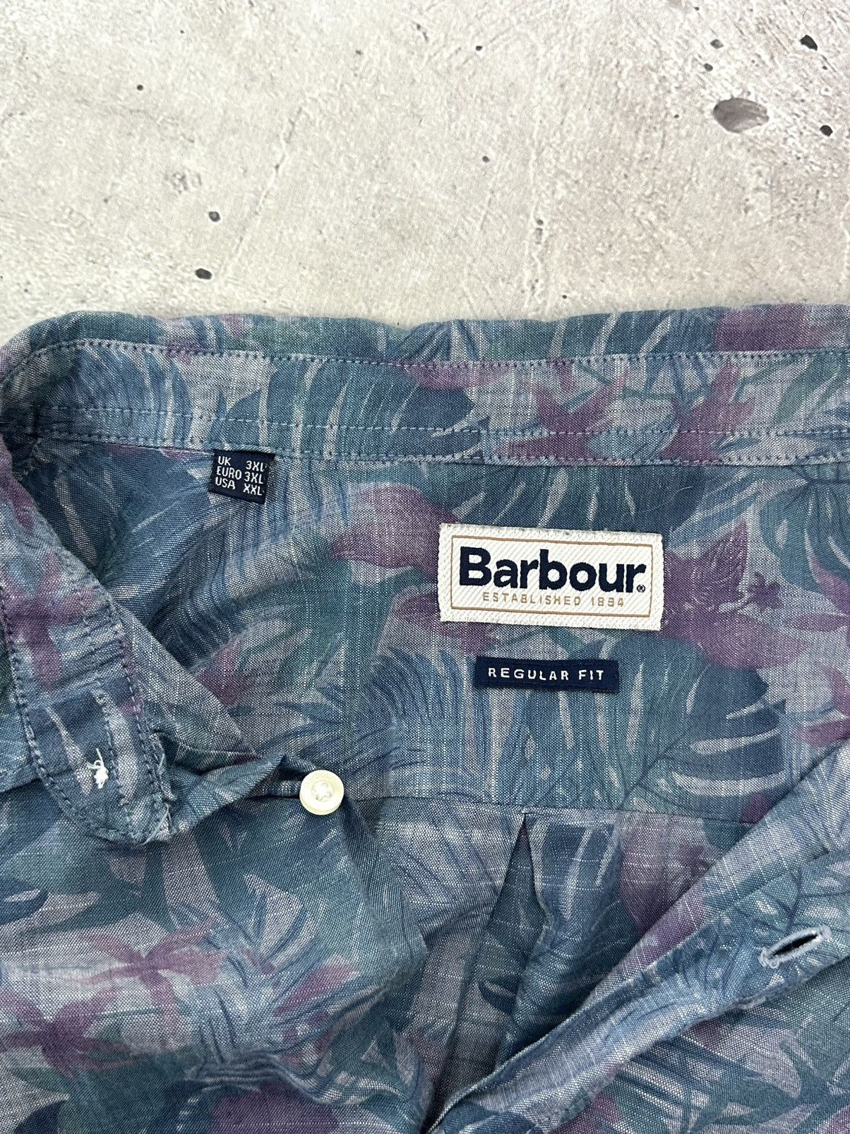 Barbour Barbour Regular Fit Tropical Leaves Short Sleeve Men’s Shirt Size US XXL / EU 58 / 5 - 9 Thumbnail