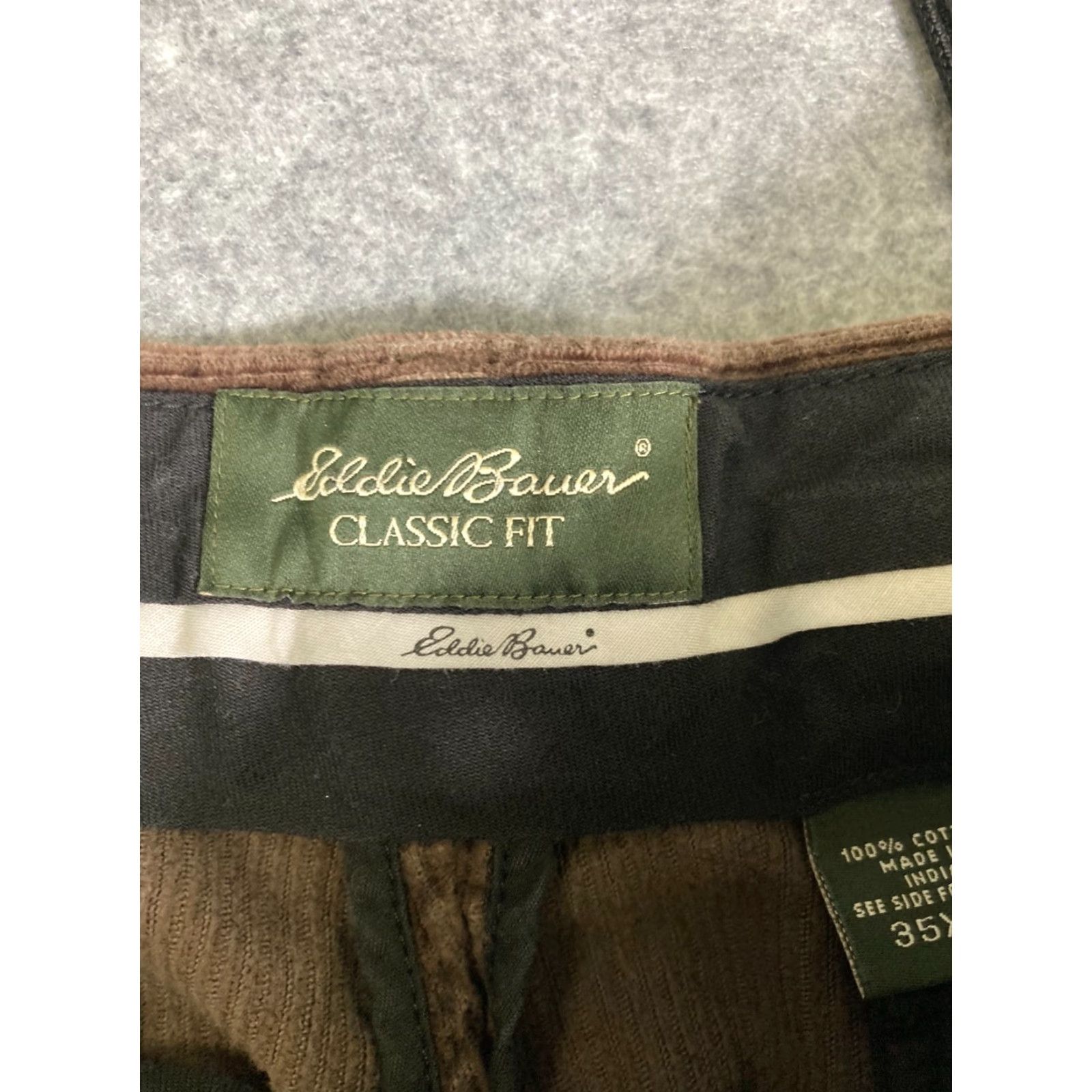 Eddie Bauer Eddie Bauer Corduroy Chino Pants Mens 35X30 Brown Classic Fit Straight Leg Size US 35 - 5 Thumbnail