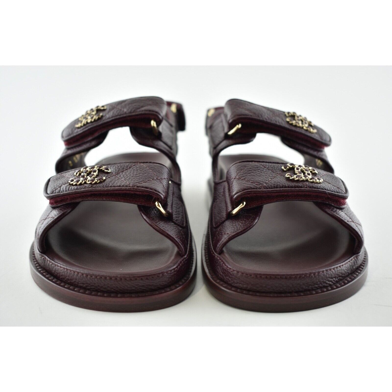 Chanel Chanel 21C Burgundy Red Caviar Gold CC Logo Mule Slide Size US 6 / IT 36 - 7 Thumbnail