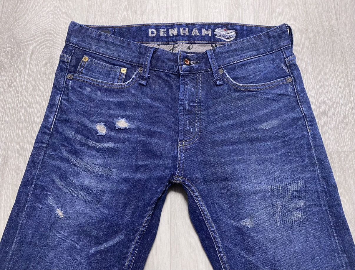 DENHAM Razor Washed Distressed Patchwork Stitched Fringed Torn Size US 30 / EU 46 - 12 Thumbnail