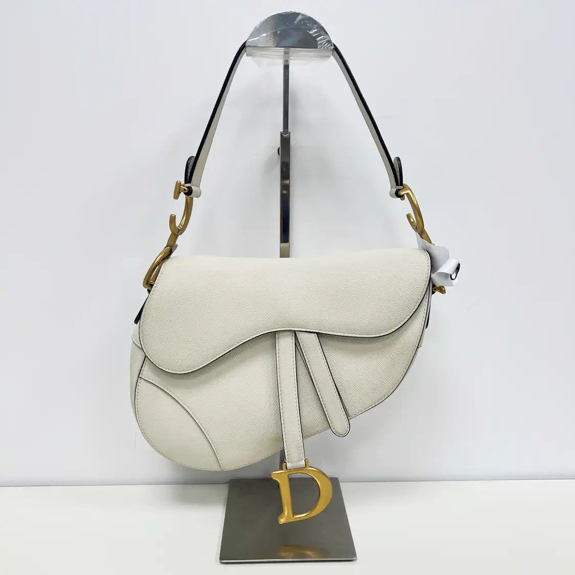 Dior DIOR Saddle Small white cowhide leather saddle bag shoulder bag gold hardware Size ONE SIZE - 1 Thumbnail
