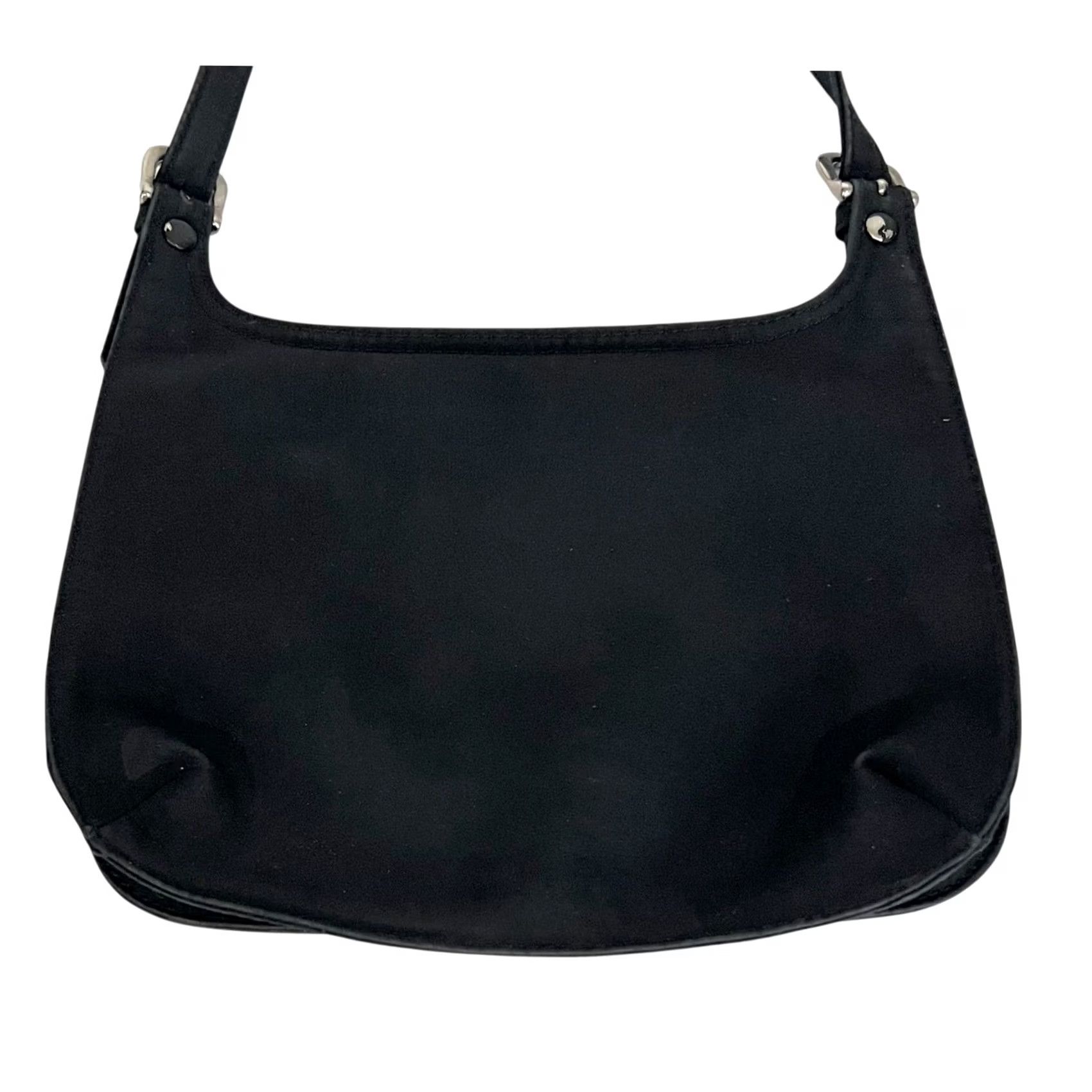 Lord & Taylor VINTAGE Lord &Taylor Crossbody Purse Nylon Black Adjustable Slim 90s 2000s Womens Size ONE SIZE - 4 Thumbnail