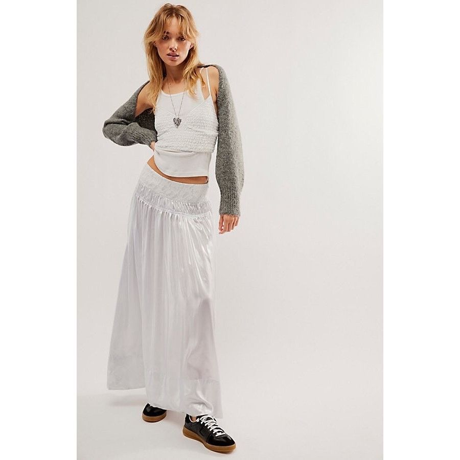 Free People New Free People Aster Set $198 X-SMALL Ivory Metallic Silver Size 26" / US 2 / IT 38 - 1 Thumbnail