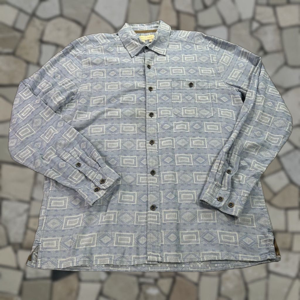 The Territory Ahead Territory Ahead Shirt Mens Large Blue Geometric Cotton Button-Up Long Sleeve Size US L / EU 52-54 / 3 - 1 Thumbnail