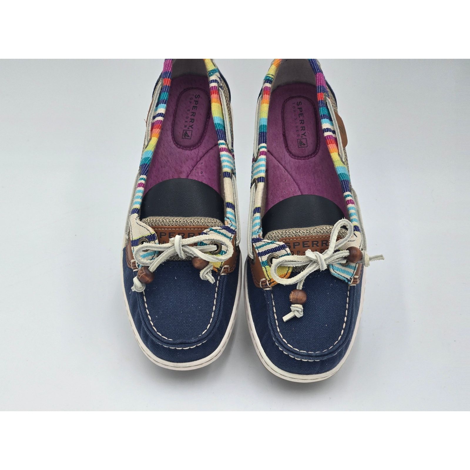 Sperry Sperry Angelfish Womens 7M Navy Serape Boat Shoes Slip On Size US 7 / IT 37 - 7 Thumbnail