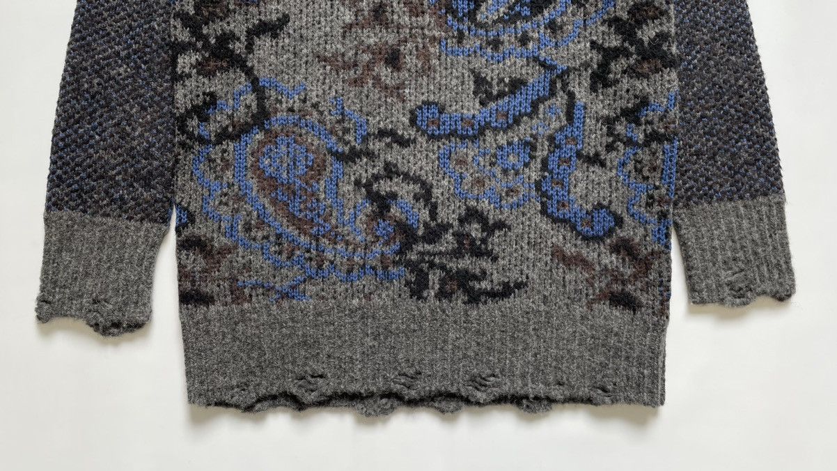 Comme des Garcons A/W 20 Paisley Distressed Wool Sweater Size US M / EU 48-50 / 2 - 8 Thumbnail