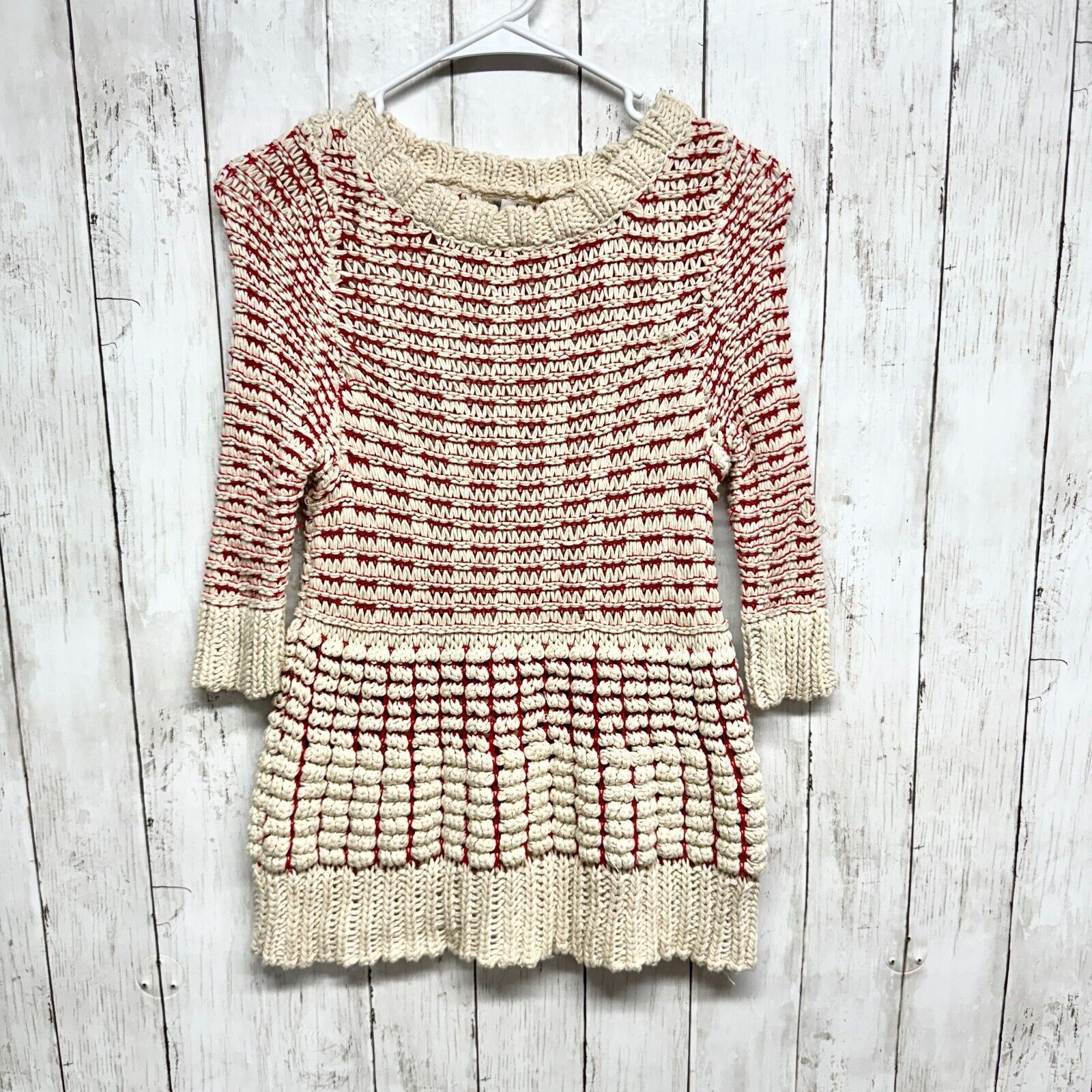 Anthropologie Anthropologie Sweater S Fiets Voor Knit Red Hidden Glow Knit Size S / US 4 / IT 40 - 1 Thumbnail