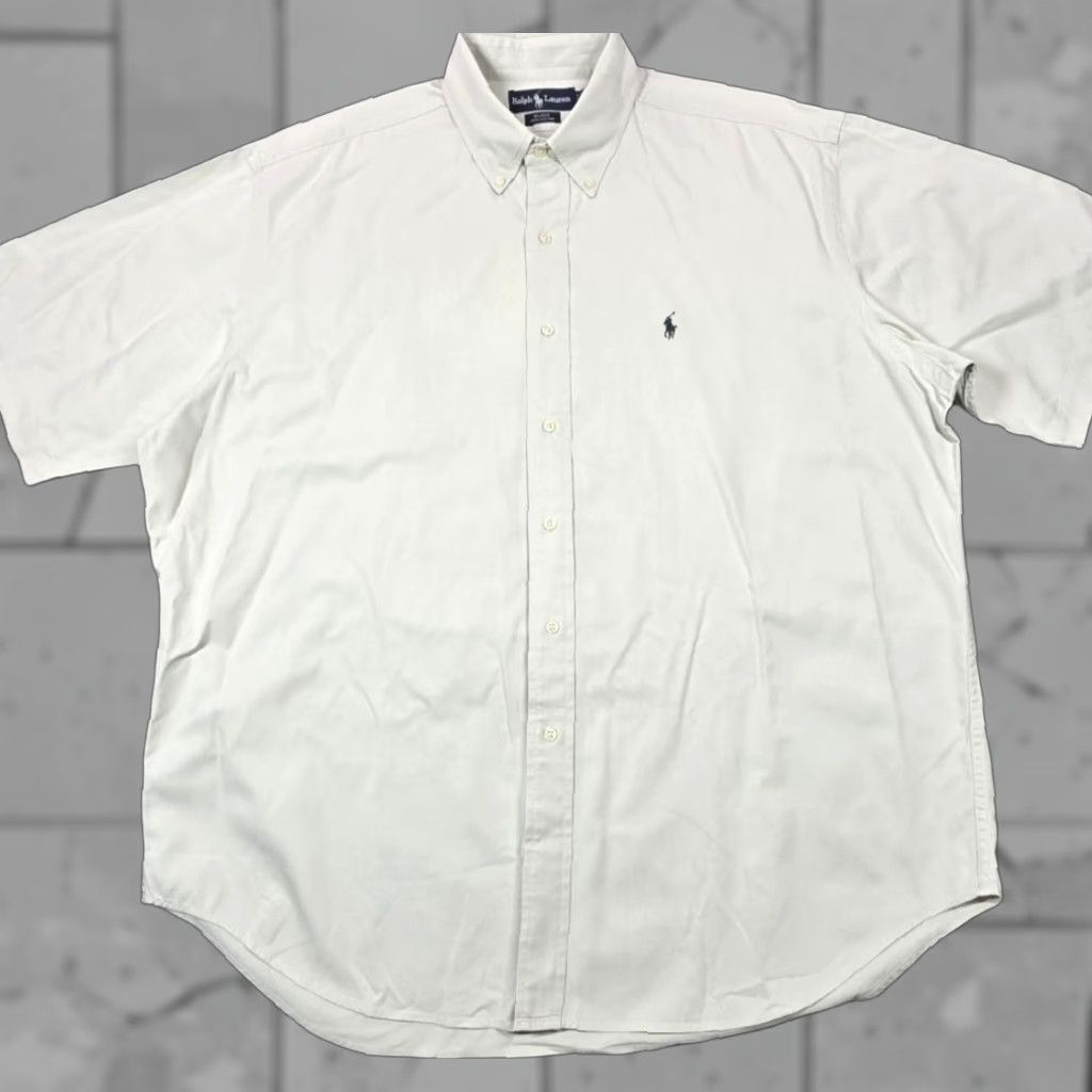 Polo Ralph Lauren VTG Polo Ralph Lauren Short Sleeve Button-Up Beige Shirt Men XL Blake Khaki Size US XL / EU 56 / 4 - 1 Thumbnail