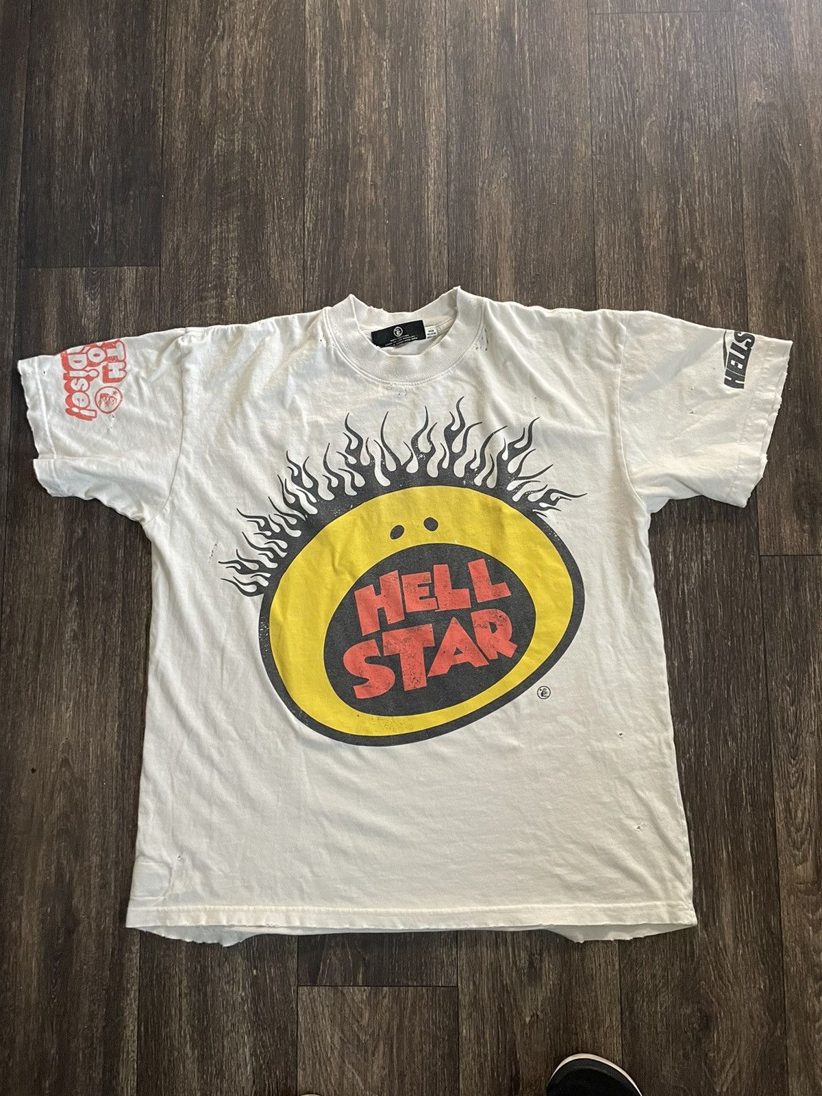 image of Hellstar Slime T-Shirt in White, Men's (Size Medium)