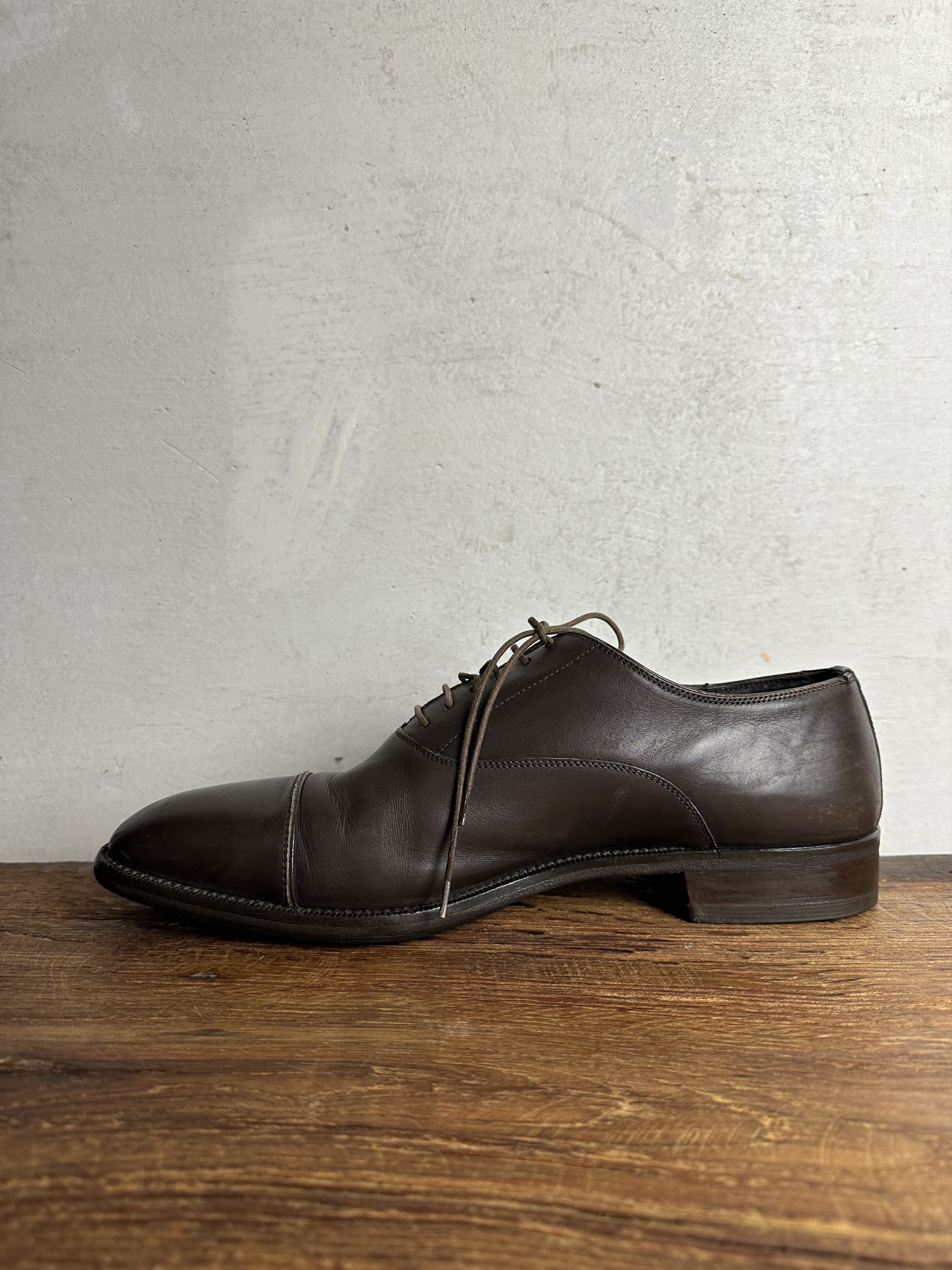 Ermenegildo Zegna Ermenegildo Zegna Chocolate Brown Derby Shoes Size US 11 / EU 44 - 3 Thumbnail