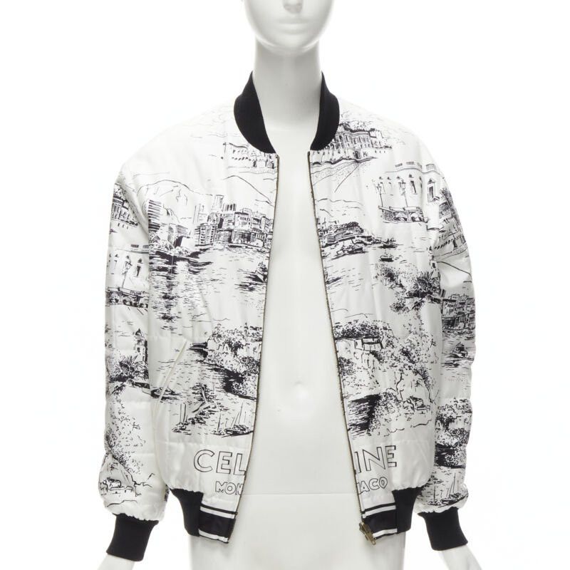 Celine CELINE Hedi Slimane Runway Casaque white silk foulard reversible bomber FR34 Size XS / US 0-2 / IT 36-38 - 1 Thumbnail