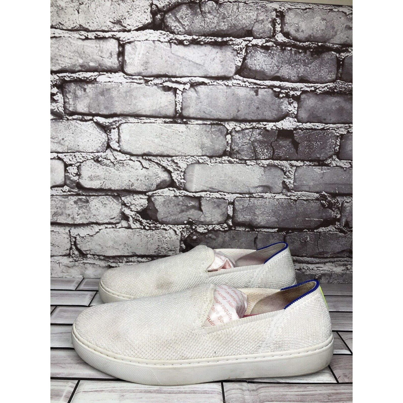 Other Rothy's The Sneakers White Terry Cloth Fabric Slip On Comfor Size US 9 / IT 39 - 6 Thumbnail