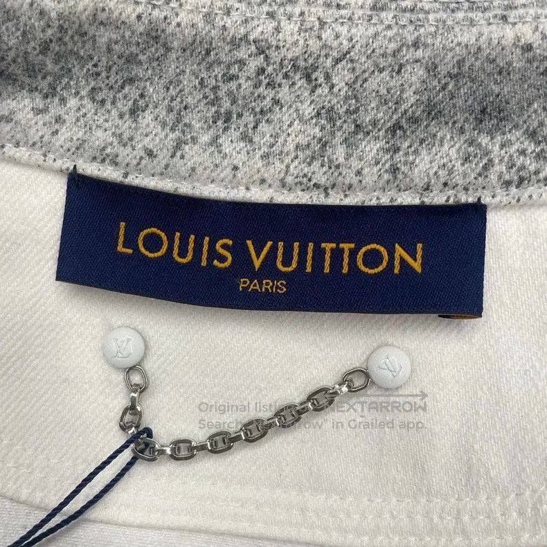 Louis Vuitton LV Gray White Star Print Denim Jacket. Size US L / EU 52-54 / 3 - 6 Thumbnail