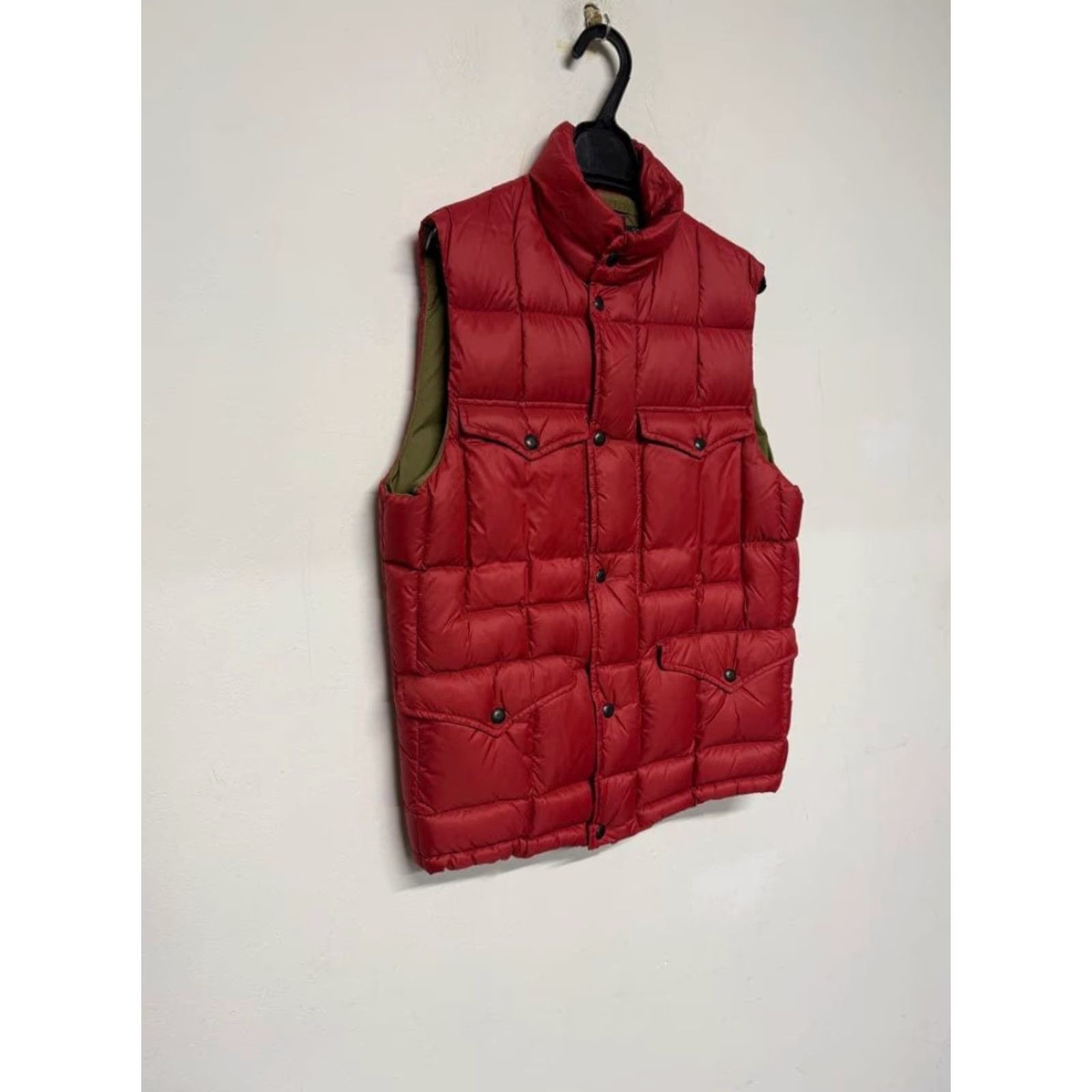 Vintage RRL Vest Red Nylon Leather Trim Quilted Down Size S Mens Size US S / EU 44-46 / 1 - 4 Thumbnail
