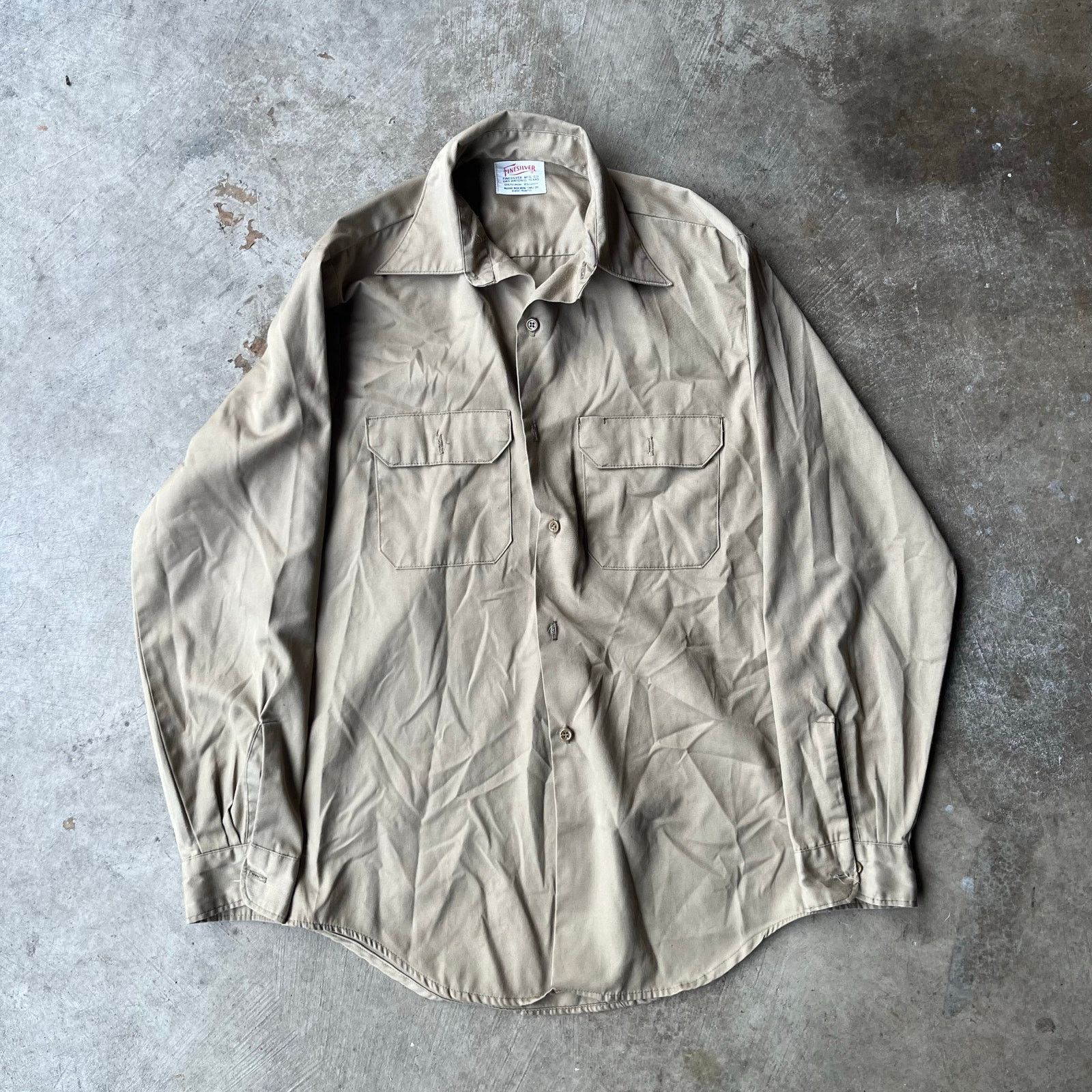 Vintage VINTAGE KOREAN WAR BEIGE MEDIUM BUTTON UP SHIRT Size US M / EU 48-50 / 2 - 1 Thumbnail