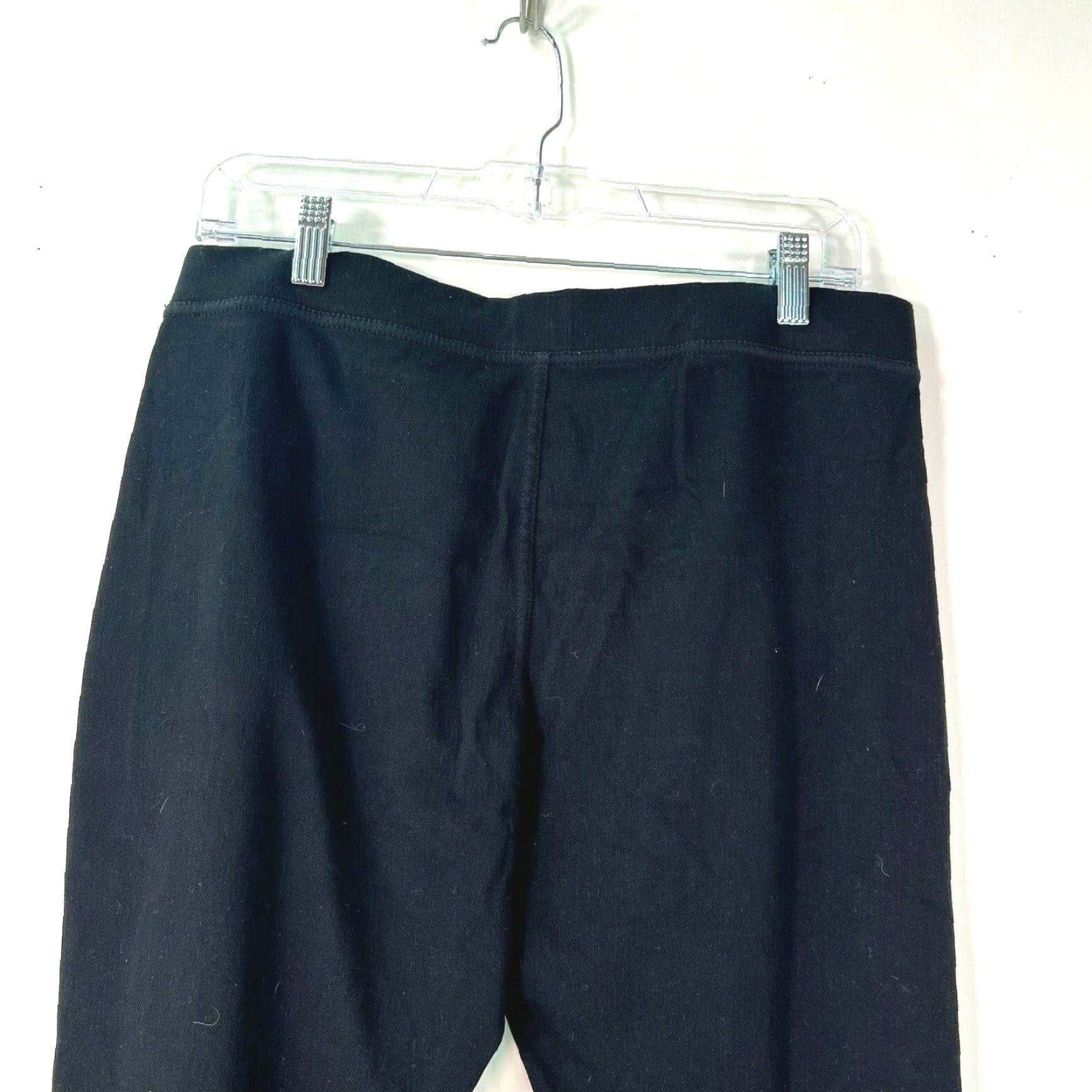 Vintage Womens Black Pants Flat Front Regular Fit Cotton Blend Pull On Size Large Size 36" / US 14 / IT 50 - 3 Thumbnail