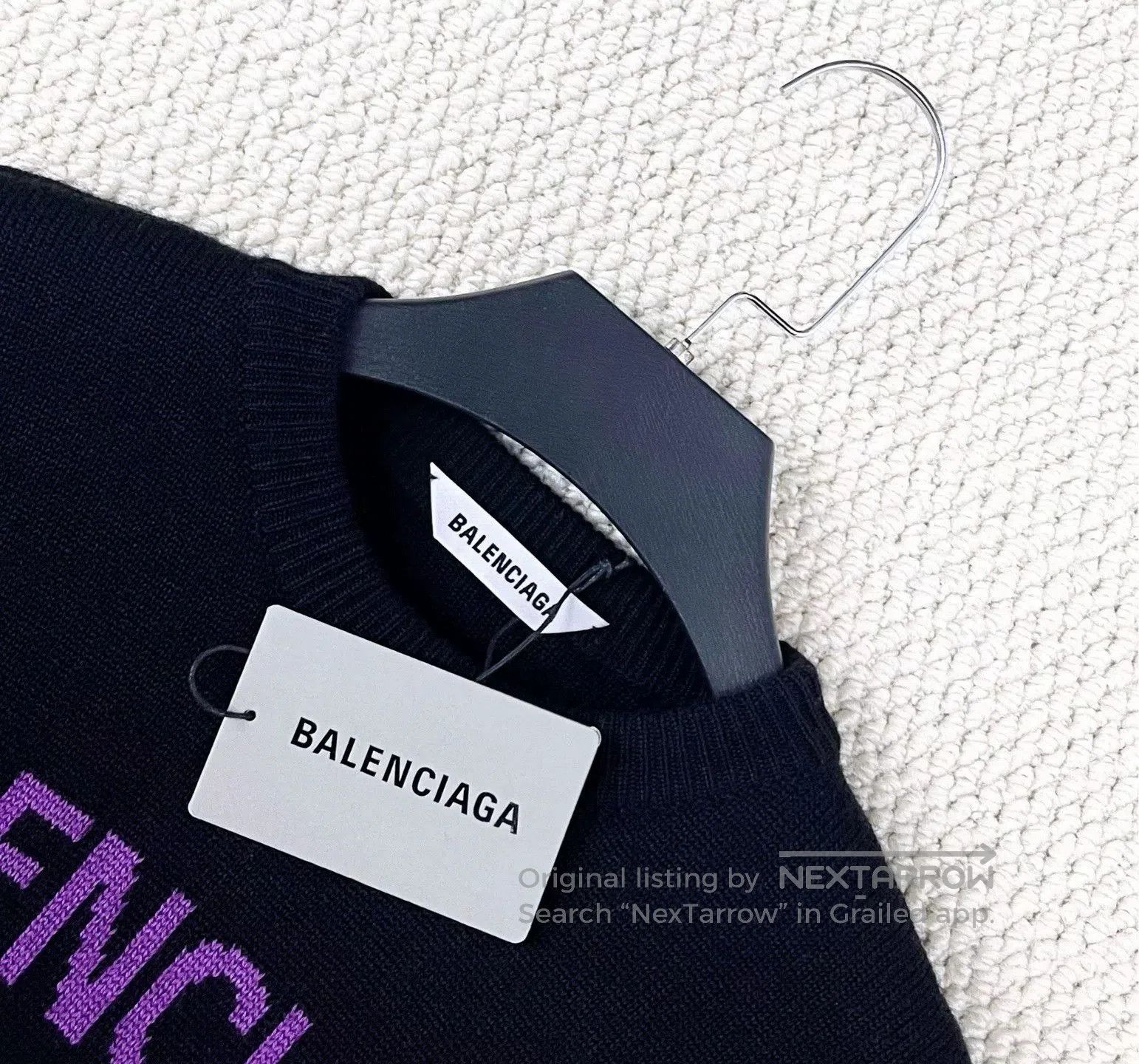 Balenciaga Balenciaga Black Knit Sweater with Logo. Size XS / US 0-2 / IT 36-38 - 2 Thumbnail