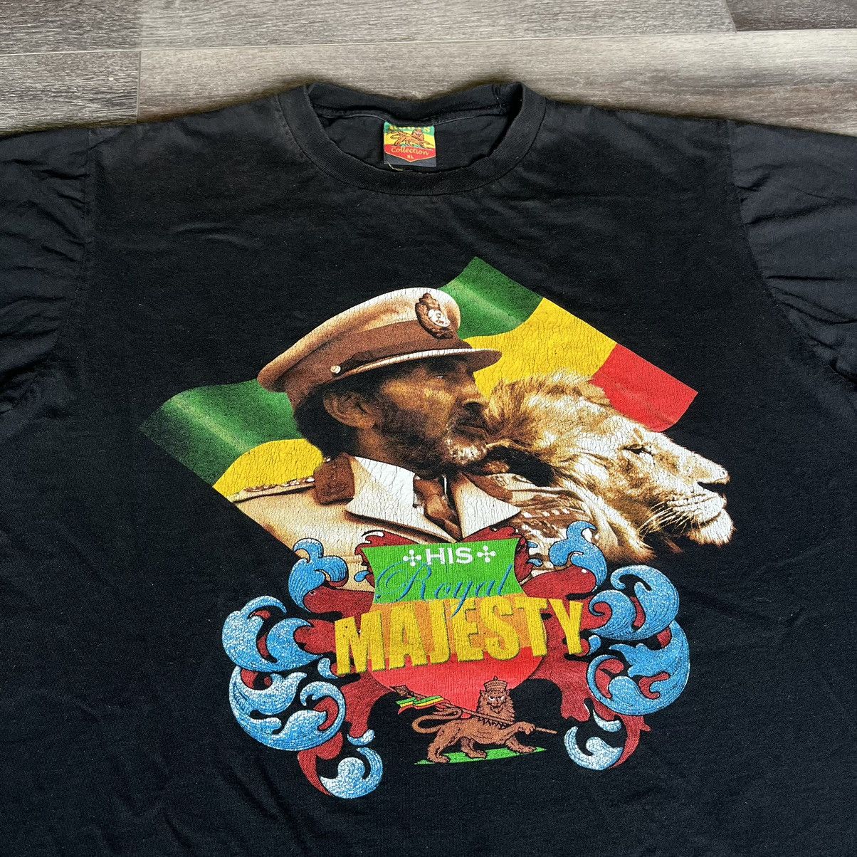 Vintage Vintage 90s Haile Selassie His Royal Majesty Graphic T Shirt Size US XL / EU 56 / 4 - 3 Thumbnail