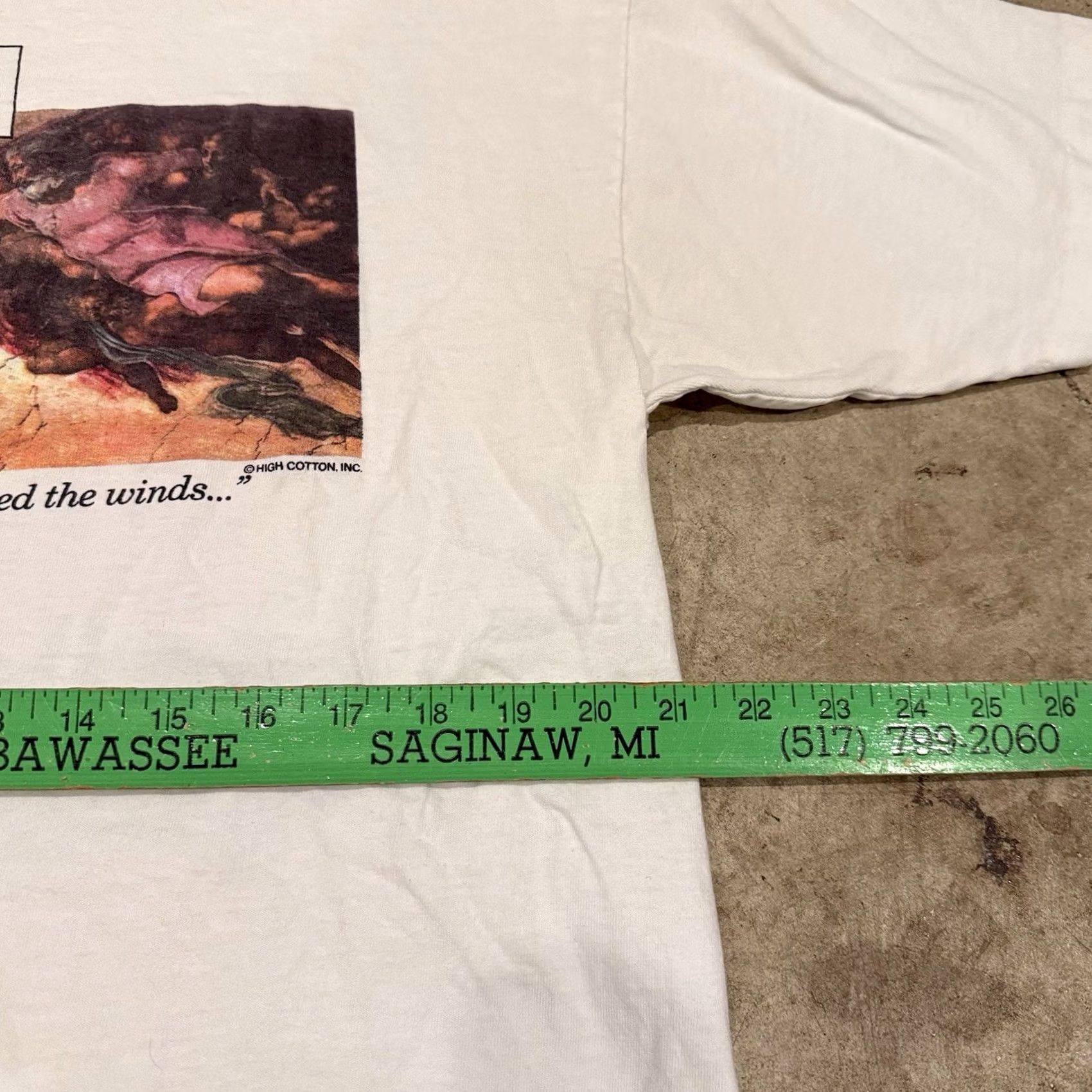 Vintage VINTAGE Michelangelo Creation Parody T Shirt XL/L Single Stitch Unisex Adults 90s White Cotton Crew Neck Short Sleeve Mens Womens 90s Size US XL / EU 56 / 4 - 6 Thumbnail