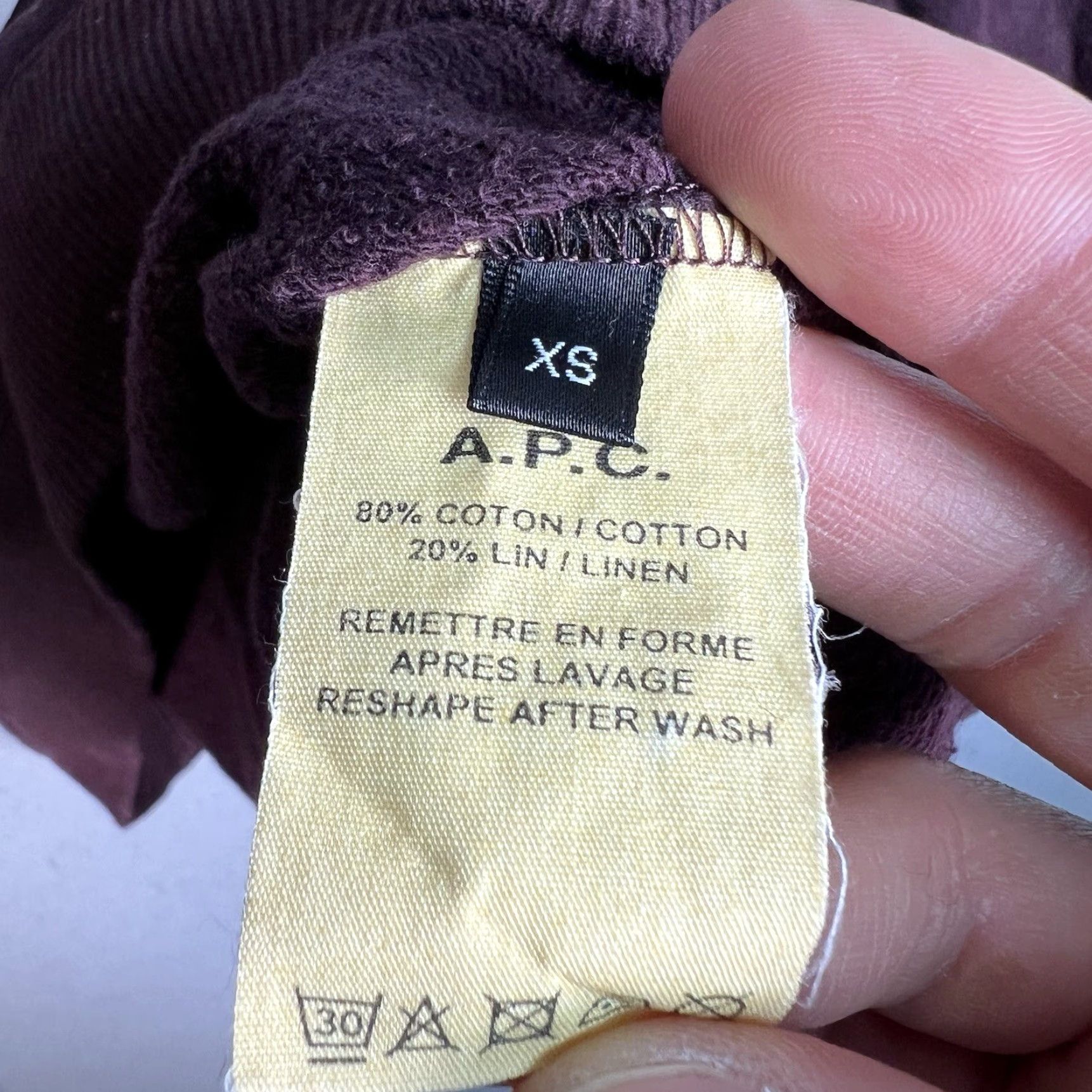 Vintage APC University Alphabet Sweater Womens XS Maroon Red Crewneck Sweatshirt Size XS / US 0-2 / IT 36-38 - 6 Thumbnail