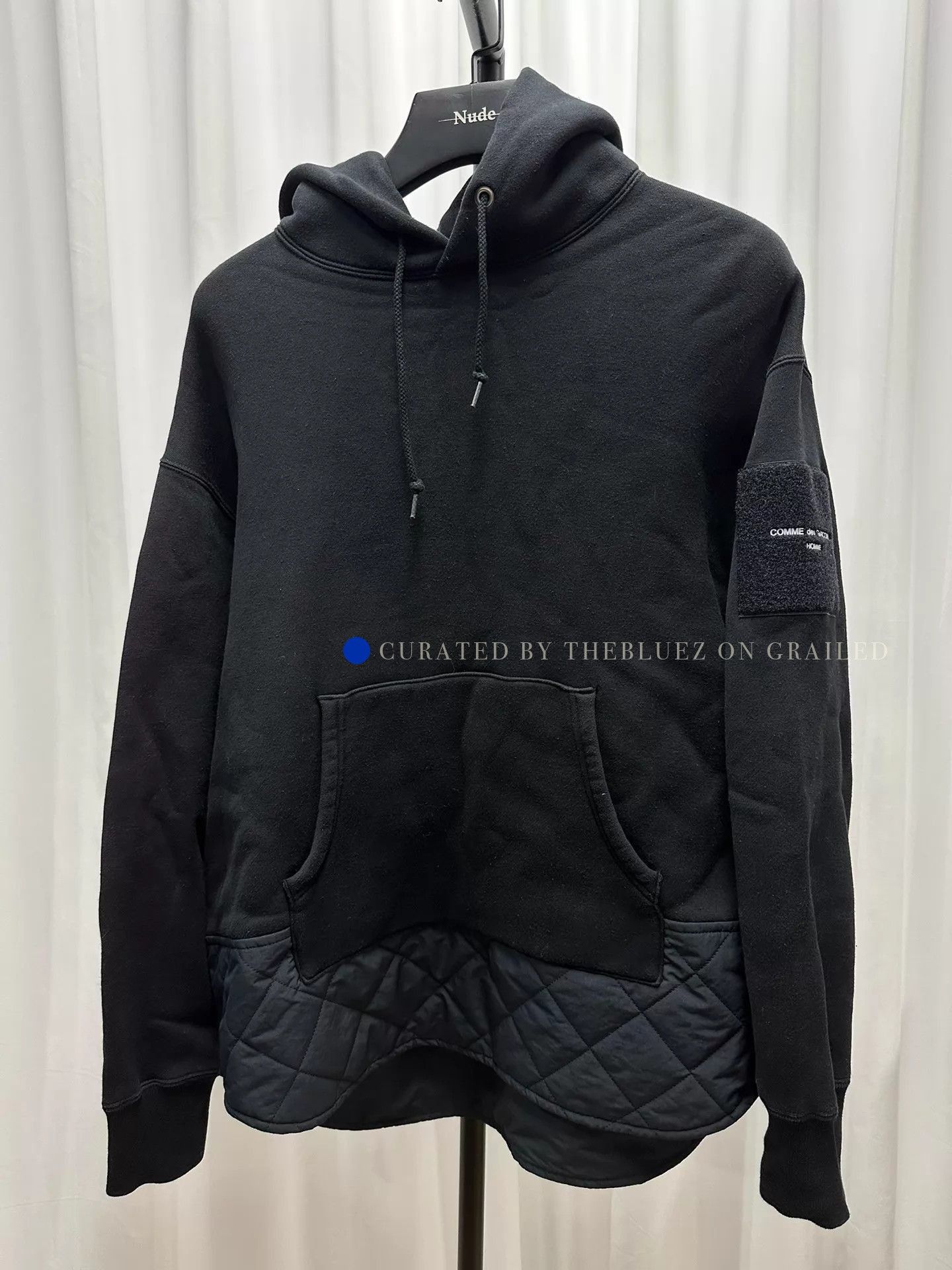 Comme des Garcons Color Blocked Black Hoodie in Size L Size US L / EU 52-54 / 3 - 1 Thumbnail