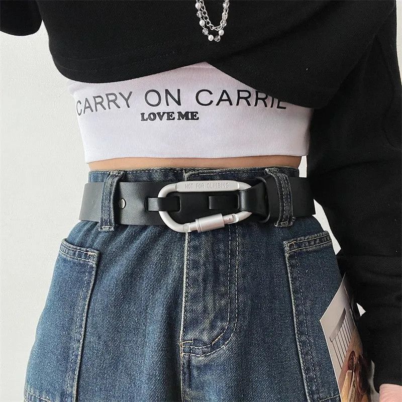 Designer × Vintage PU Leather Carabiner Belt Size ONE SIZE - 3 Thumbnail