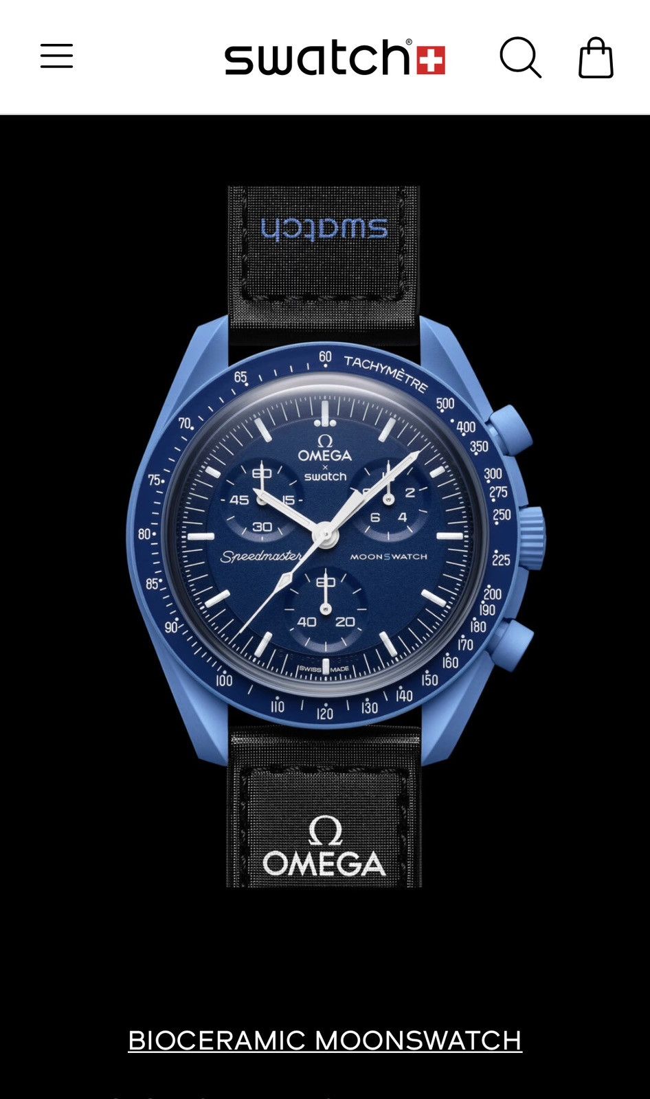 Omega × Swatch Swatch x Omega Collab Moonswatch Bioceramic Neptune ...