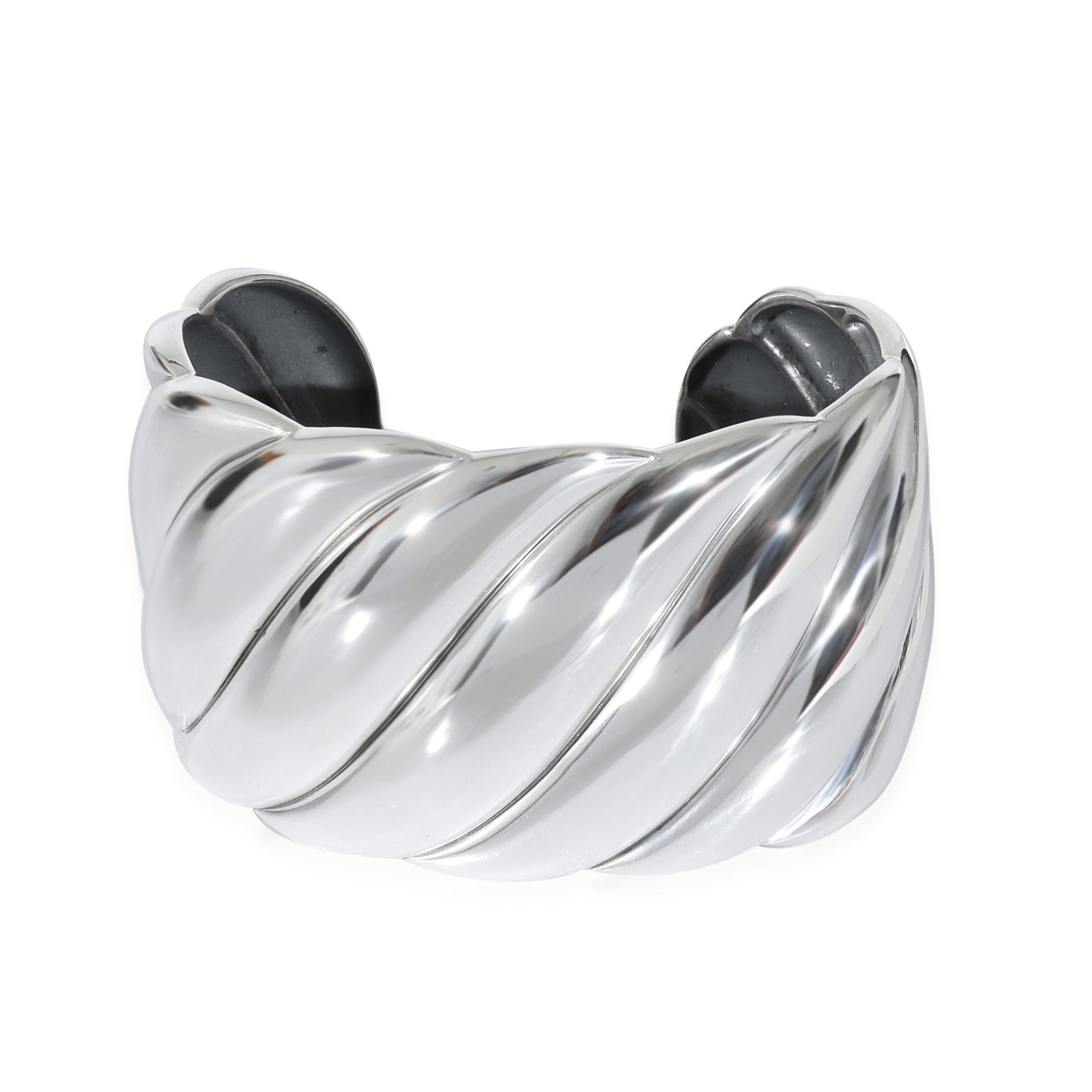 image of David Yurman Wide Sculpted Cable Cuff Bracelet In Sterling Silver, Women's