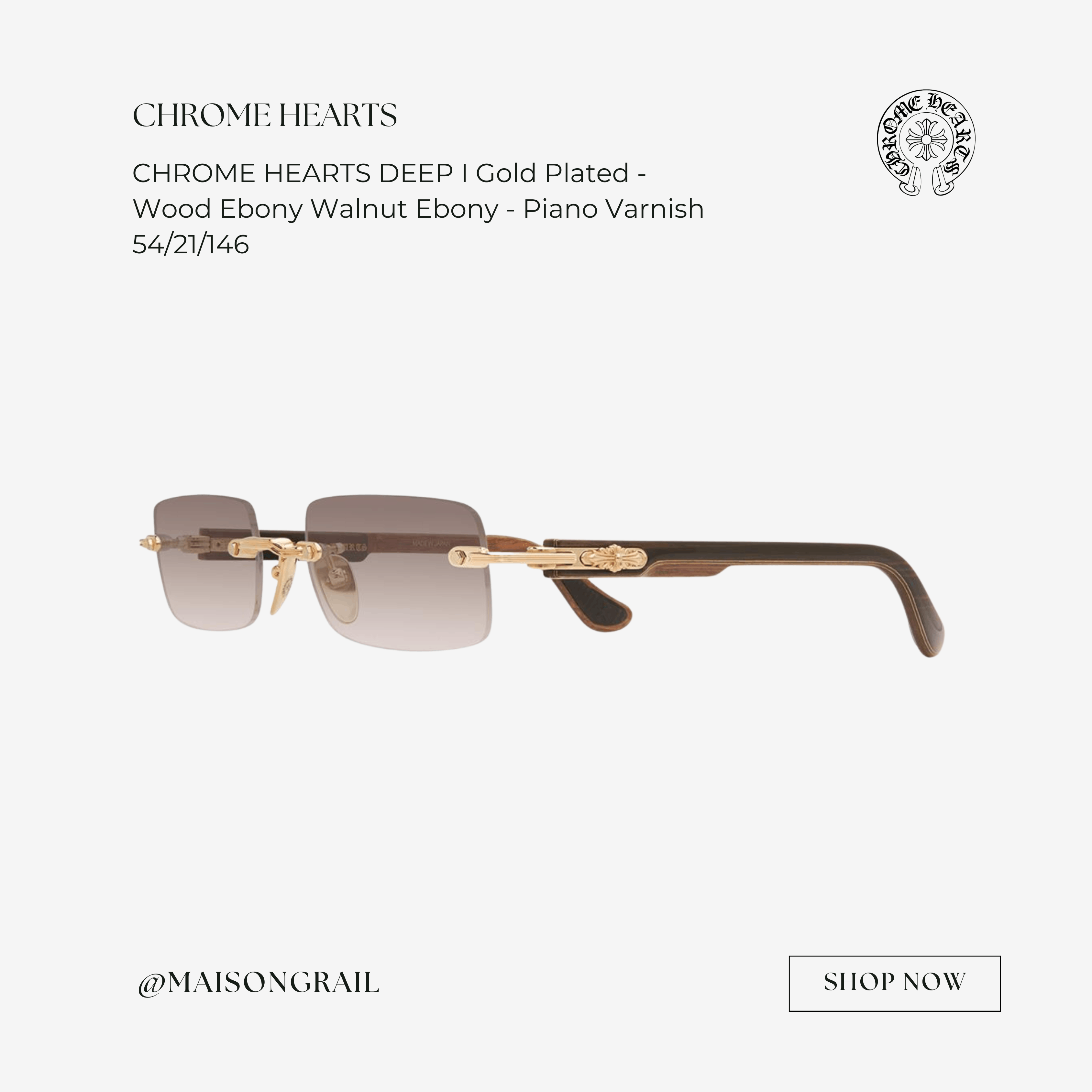 Chrome Hearts CHROME HEARTS DEEP I SUNGLASSES Size ONE SIZE - 1 Thumbnail